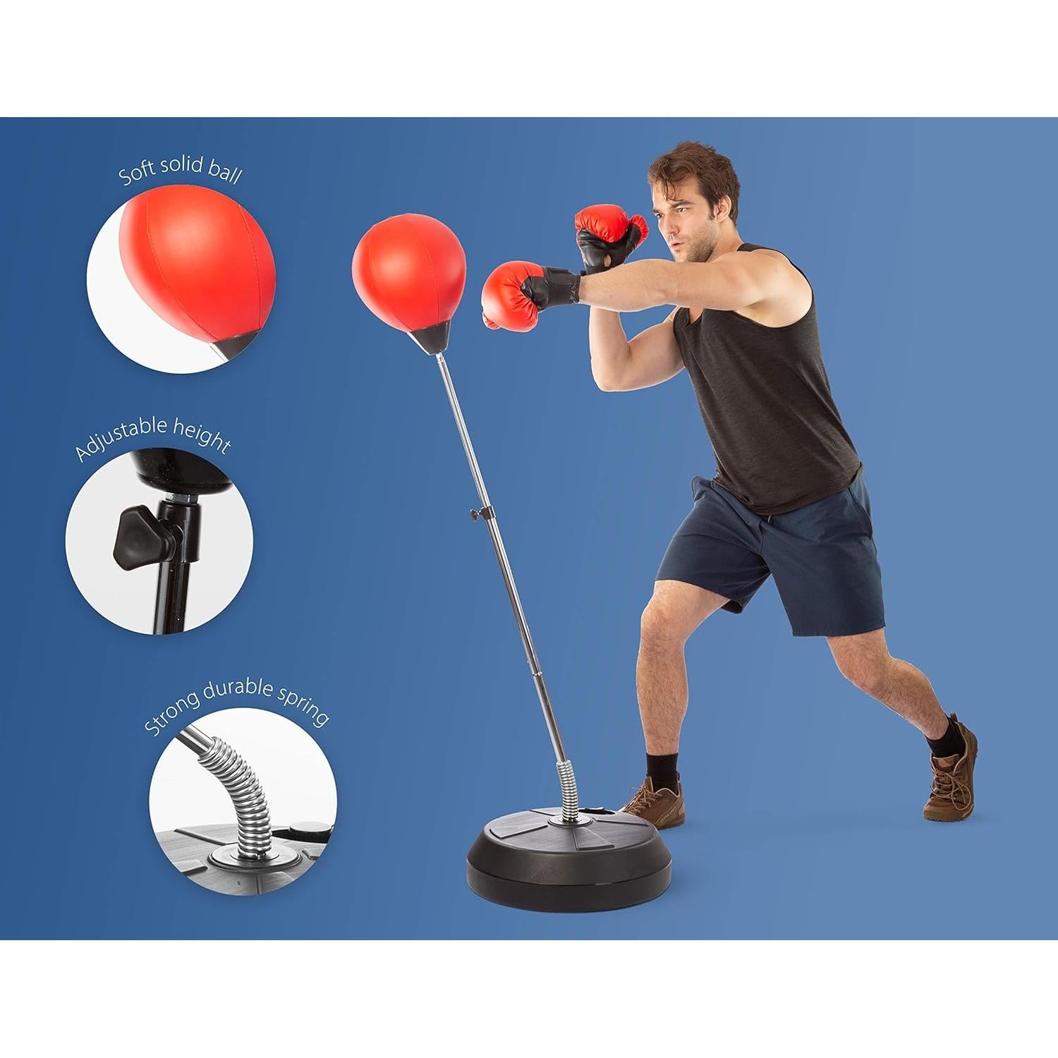 Saco de Boxeo Tech Tools con Soporte Ajustable 121-147 cm