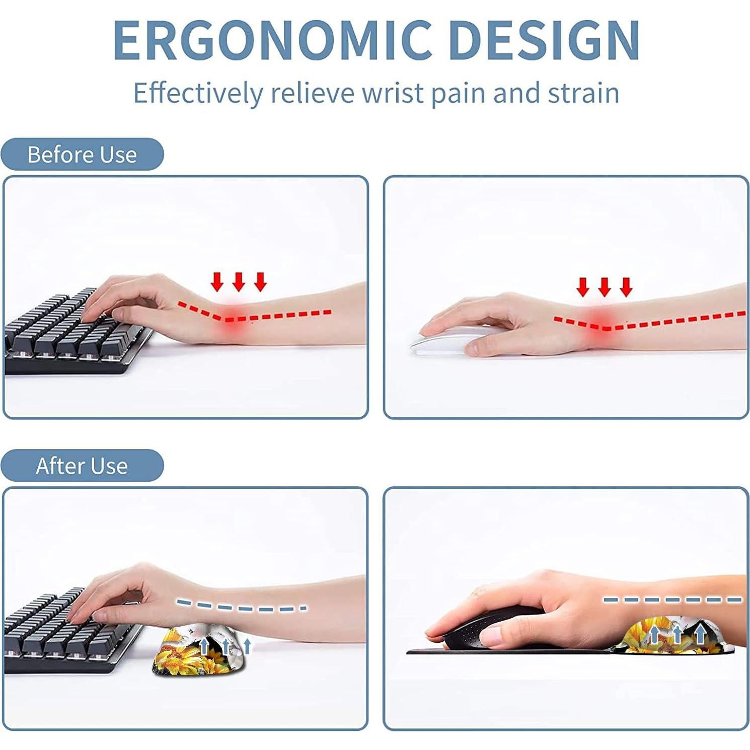 Alfombrilla de Ratón Ergonómica JVGFYNKL con Almohadillas de Espuma