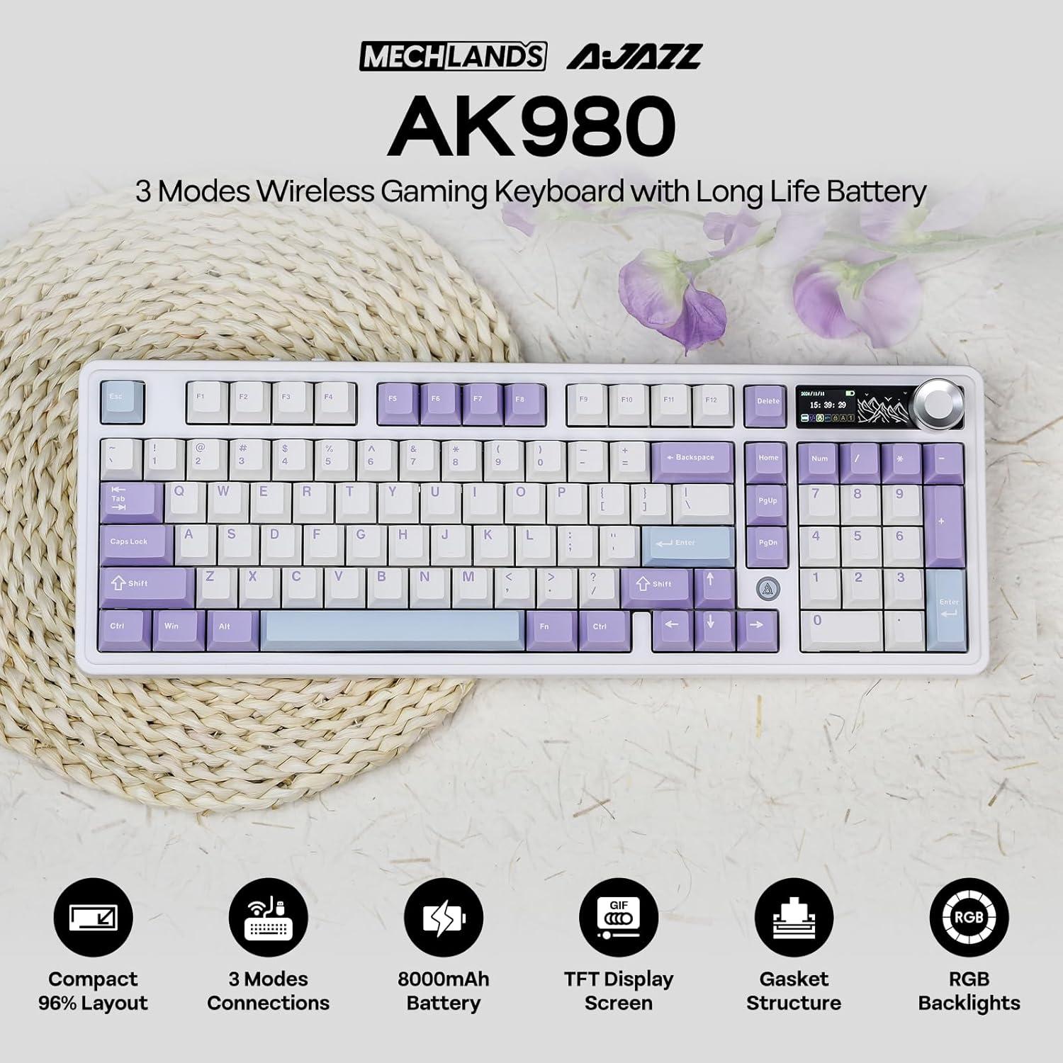 Teclado Mecánico Inalámbrico AJAZZ AK980 RGB USB-C 97 Teclas