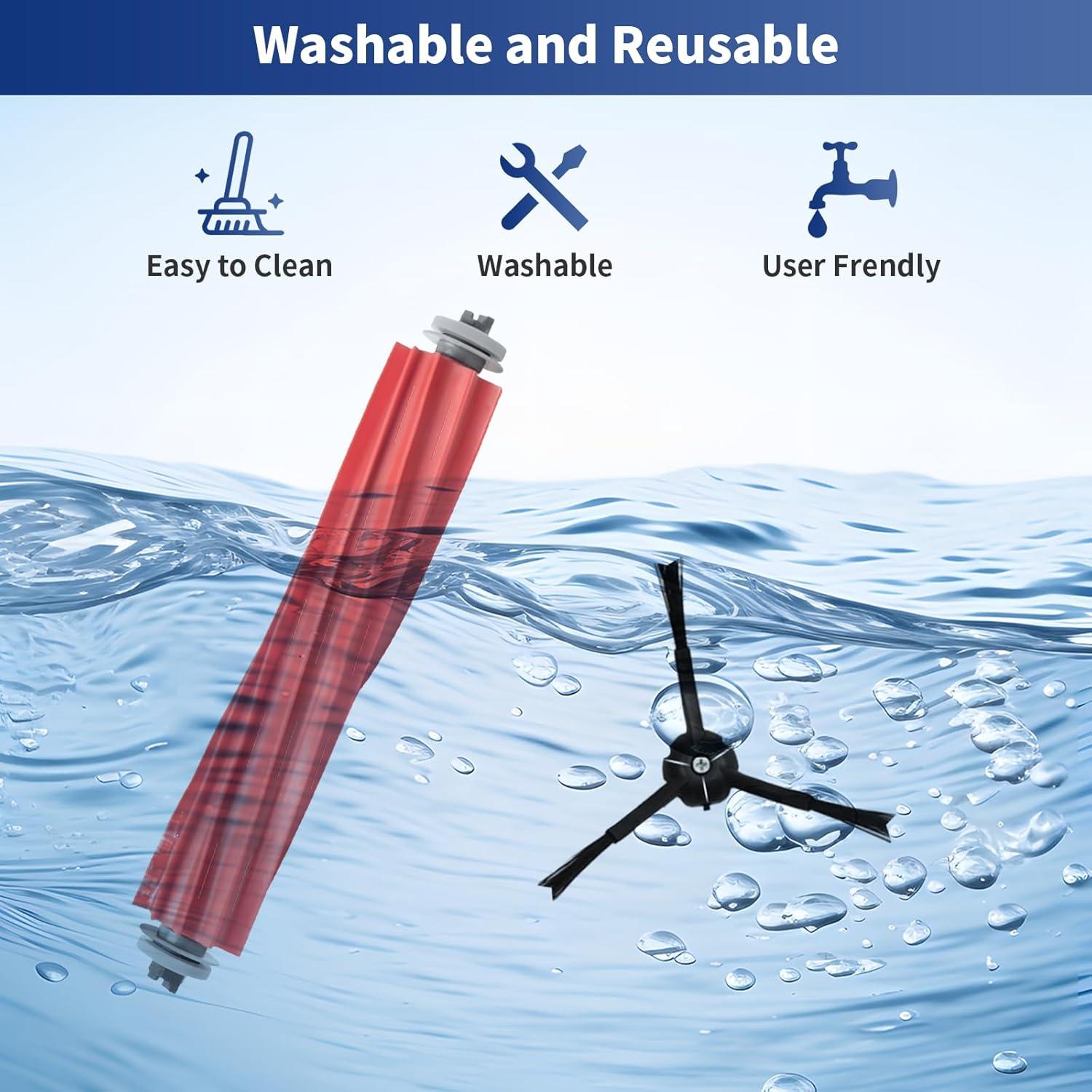 Repuestos Roborock S7 AKUSCON - 3 Rodillos + 8 Cepillos Laterales