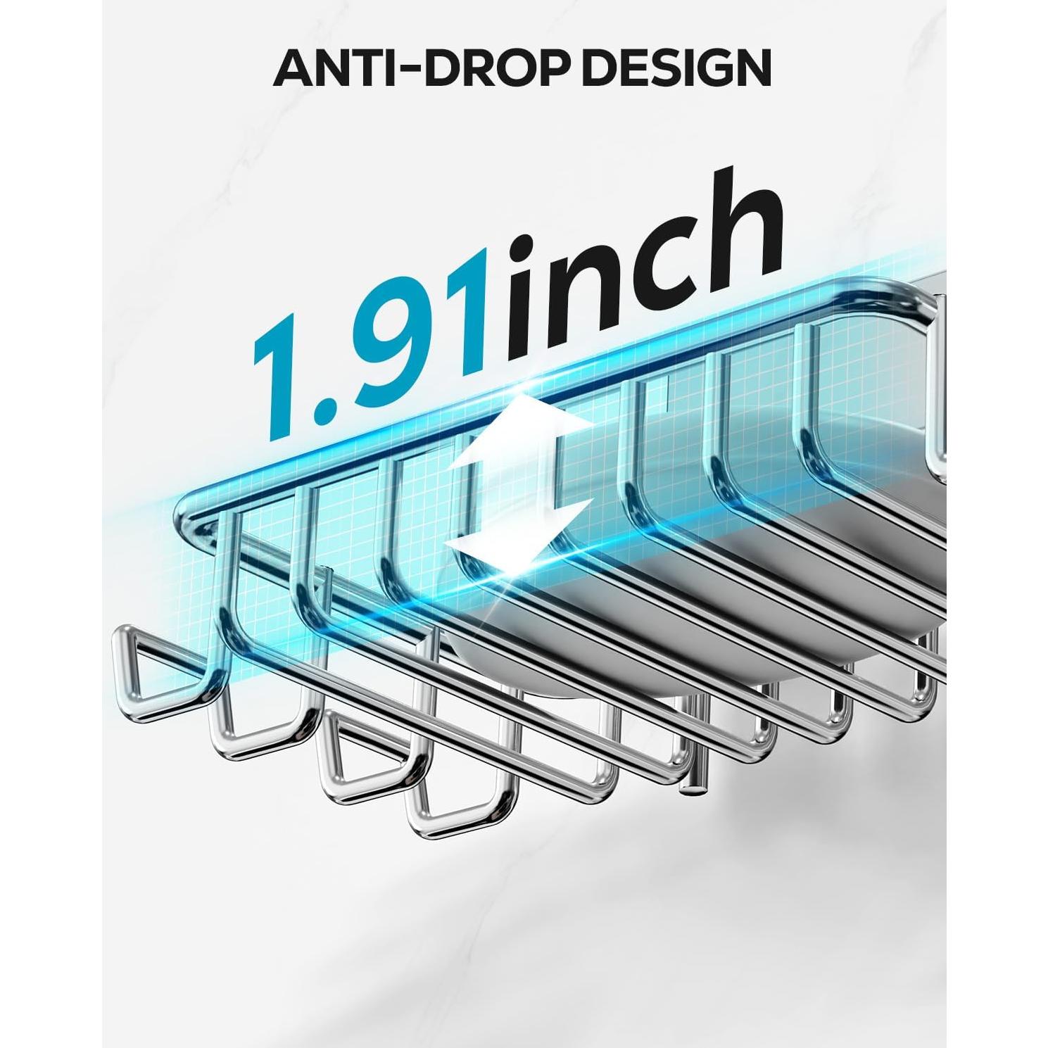 Soporte de Jabón Nieifi para Pared de Ducha con 4 Ganchos