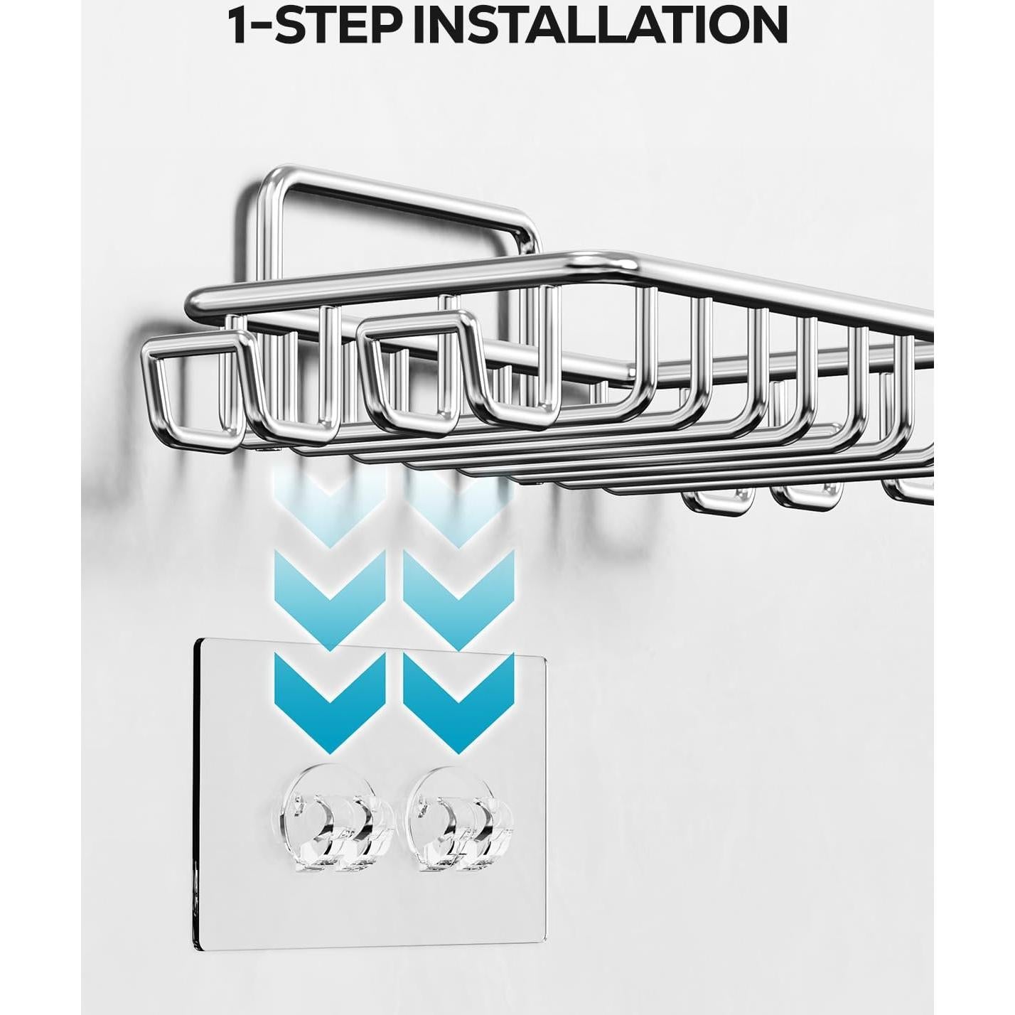 Soporte de Jabón Nieifi para Pared de Ducha con 4 Ganchos