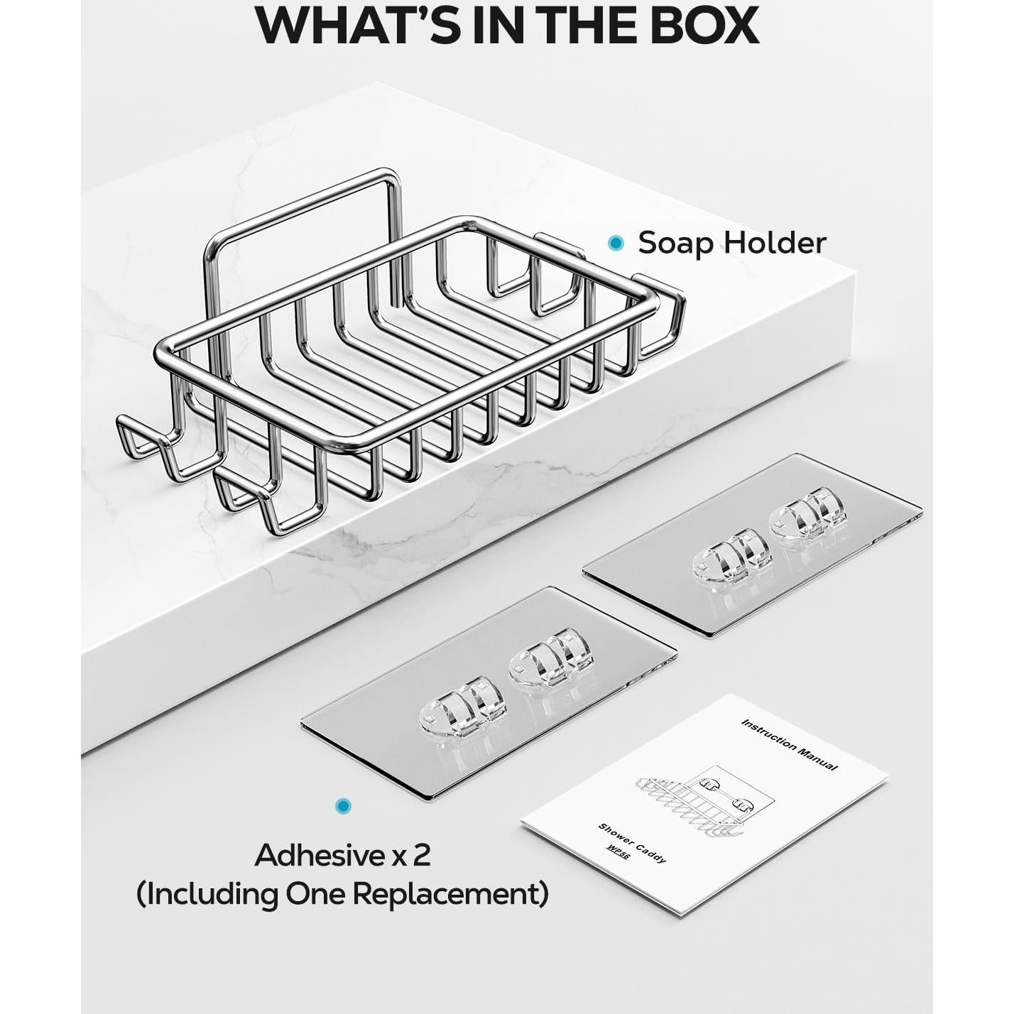 Soporte de Jabón Nieifi para Pared de Ducha con 4 Ganchos