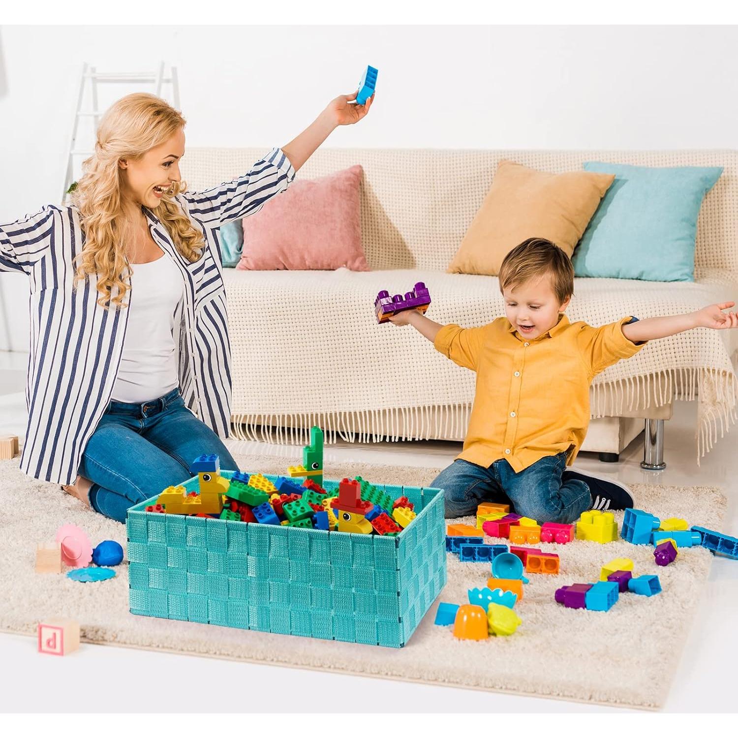 Set de 6 Cestas de Almacenamiento Tejidas Uvellgift Aqua