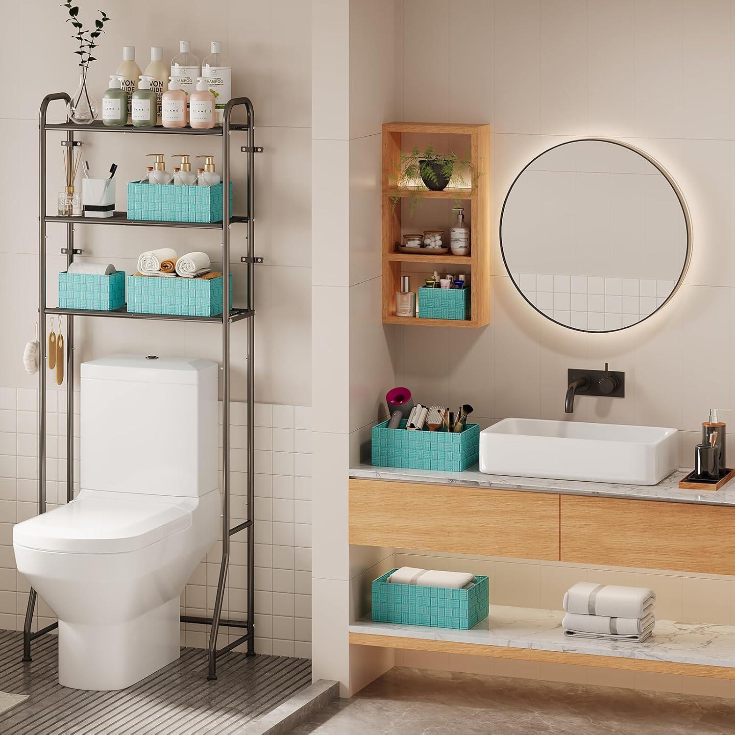 Set de 6 Cestas de Almacenamiento Tejidas Uvellgift Aqua