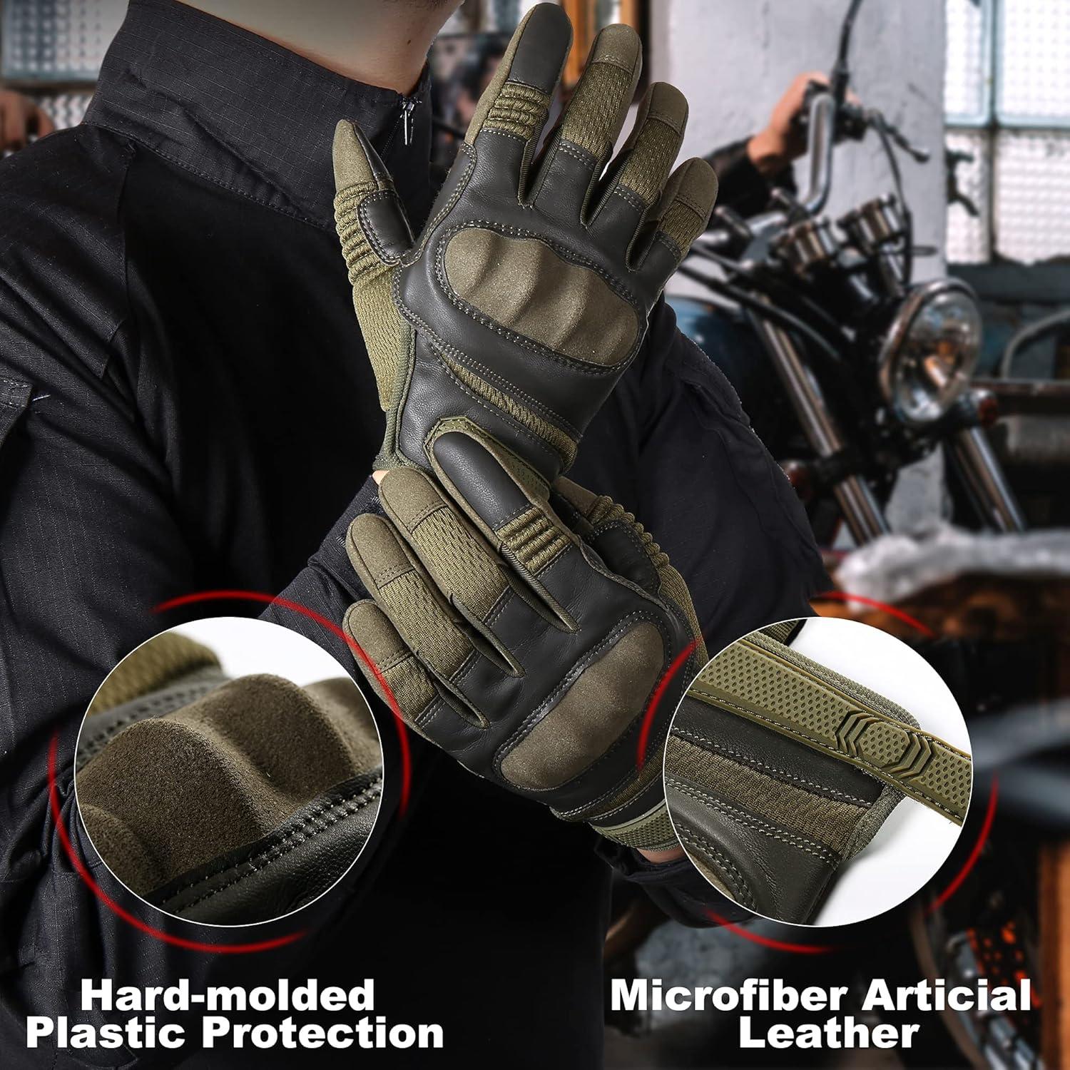 Guantes de Motocicleta AXBXCX Negros Táctiles para Hombre