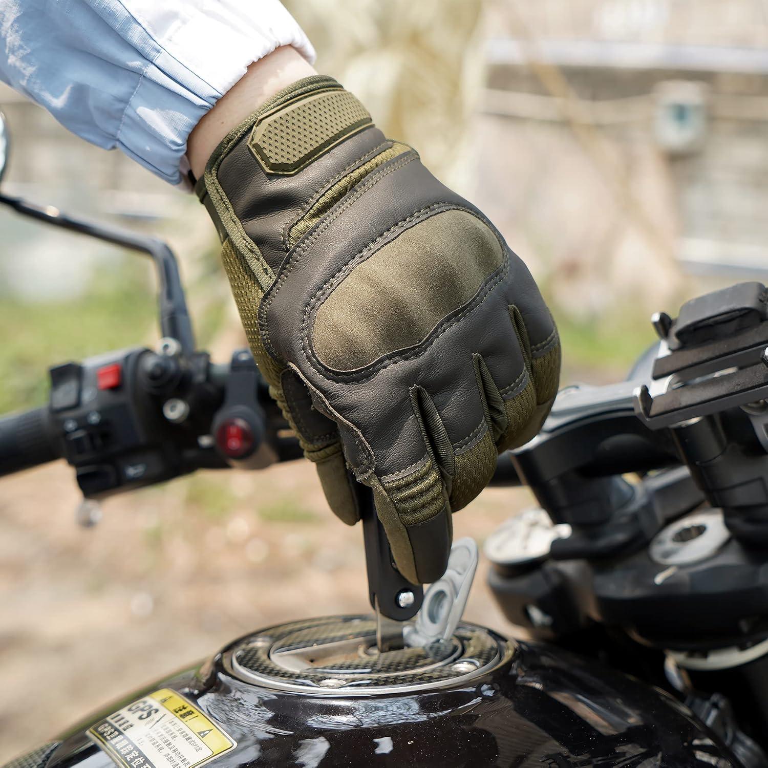 Guantes de Motocicleta AXBXCX Negros Táctiles para Hombre