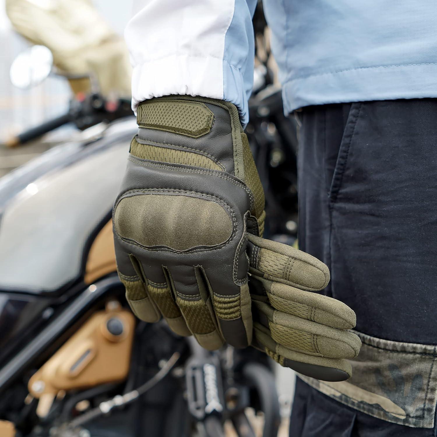 Guantes de Motocicleta AXBXCX Negros Táctiles para Hombre
