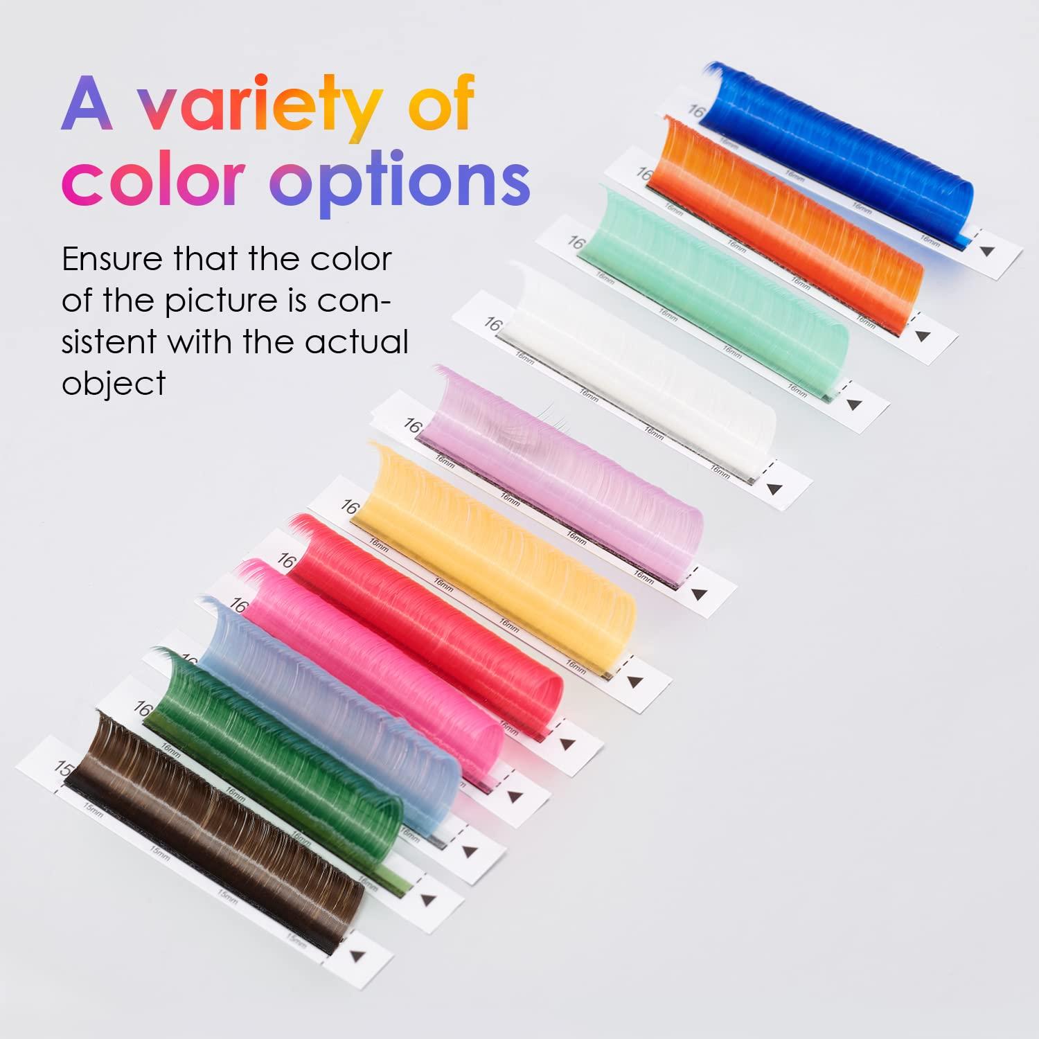 Extensiones de Pestañas de Color ACTROL 15mm D Curl 0.07mm