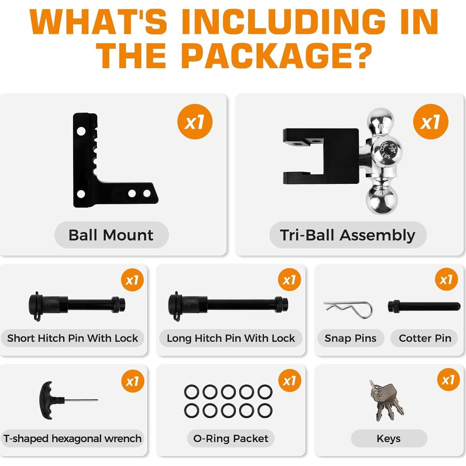 Enganche de Remolque Ajustable Kingfun 6" Elevación 12500 lbs