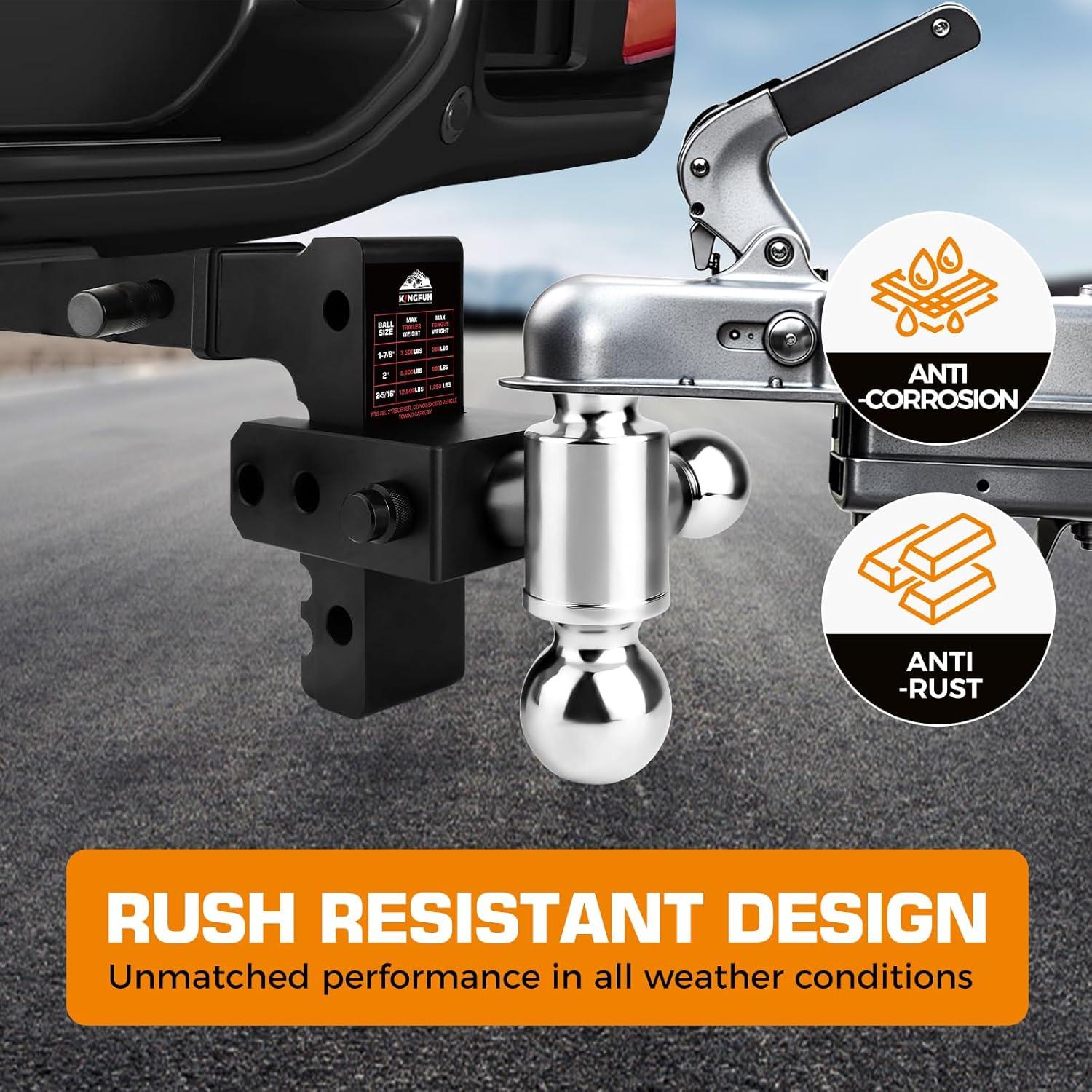 Enganche de Remolque Ajustable Kingfun 6" Elevación 12500 lbs