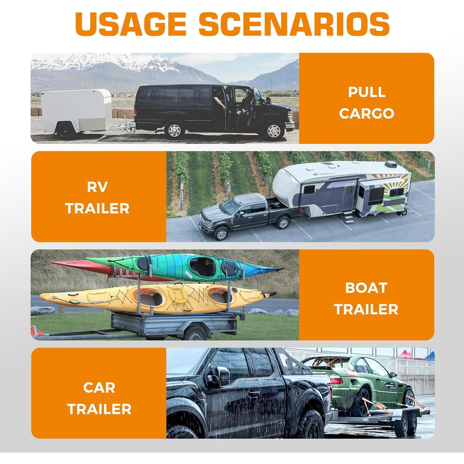 Enganche de Remolque Ajustable Kingfun 6" Elevación 12500 lbs