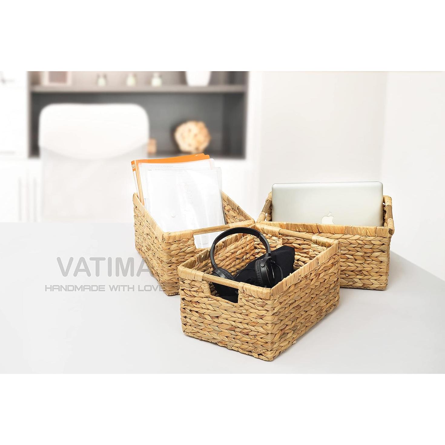 Cesta de Mimbre Grande VATIMA de Jacinto de Agua 36.8x26.2x19.1cm