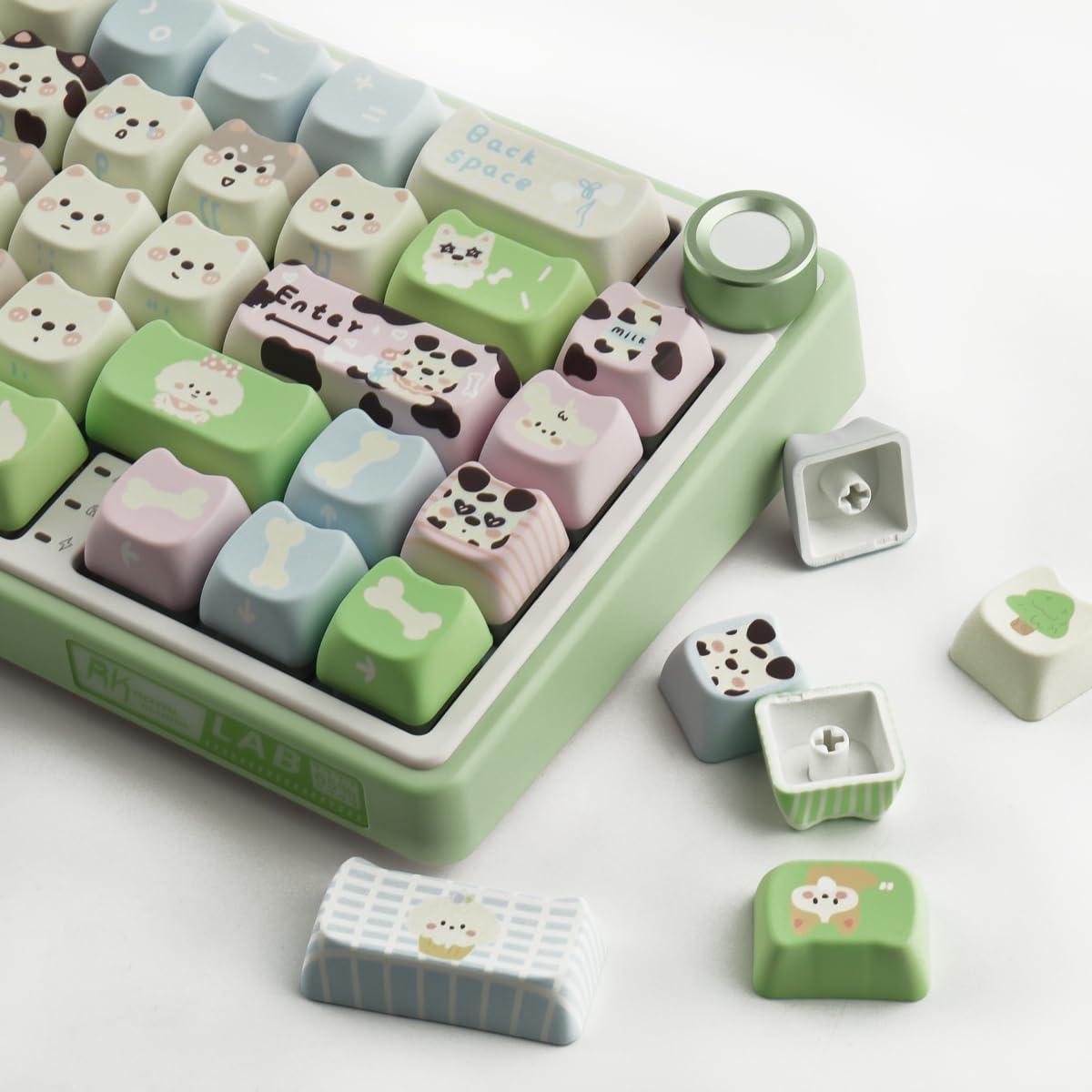 Teclas PBT 134 Personalizadas Tyrixki Verde Cachorro