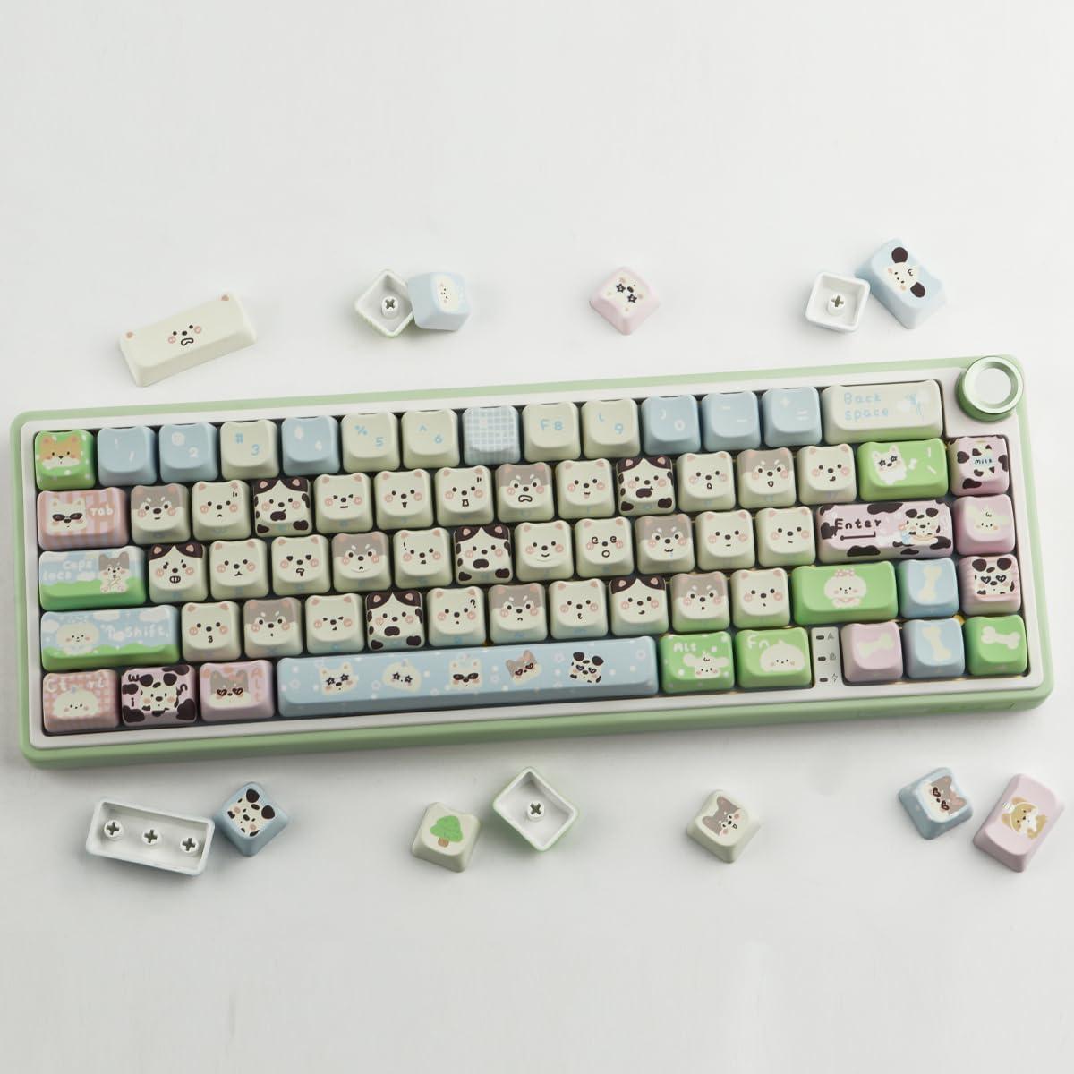 Teclas PBT 134 Personalizadas Tyrixki Verde Cachorro