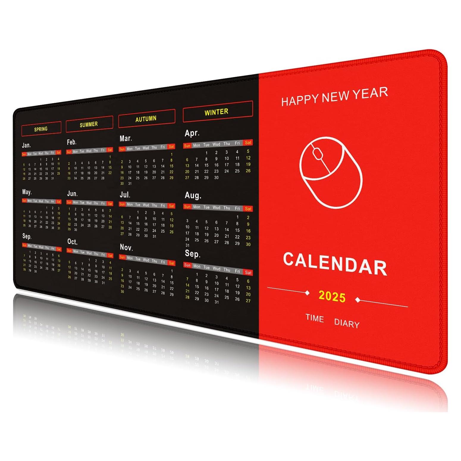 Mouse Pad Calendario 2025 znHLMzn 700x300 mm Antideslizante