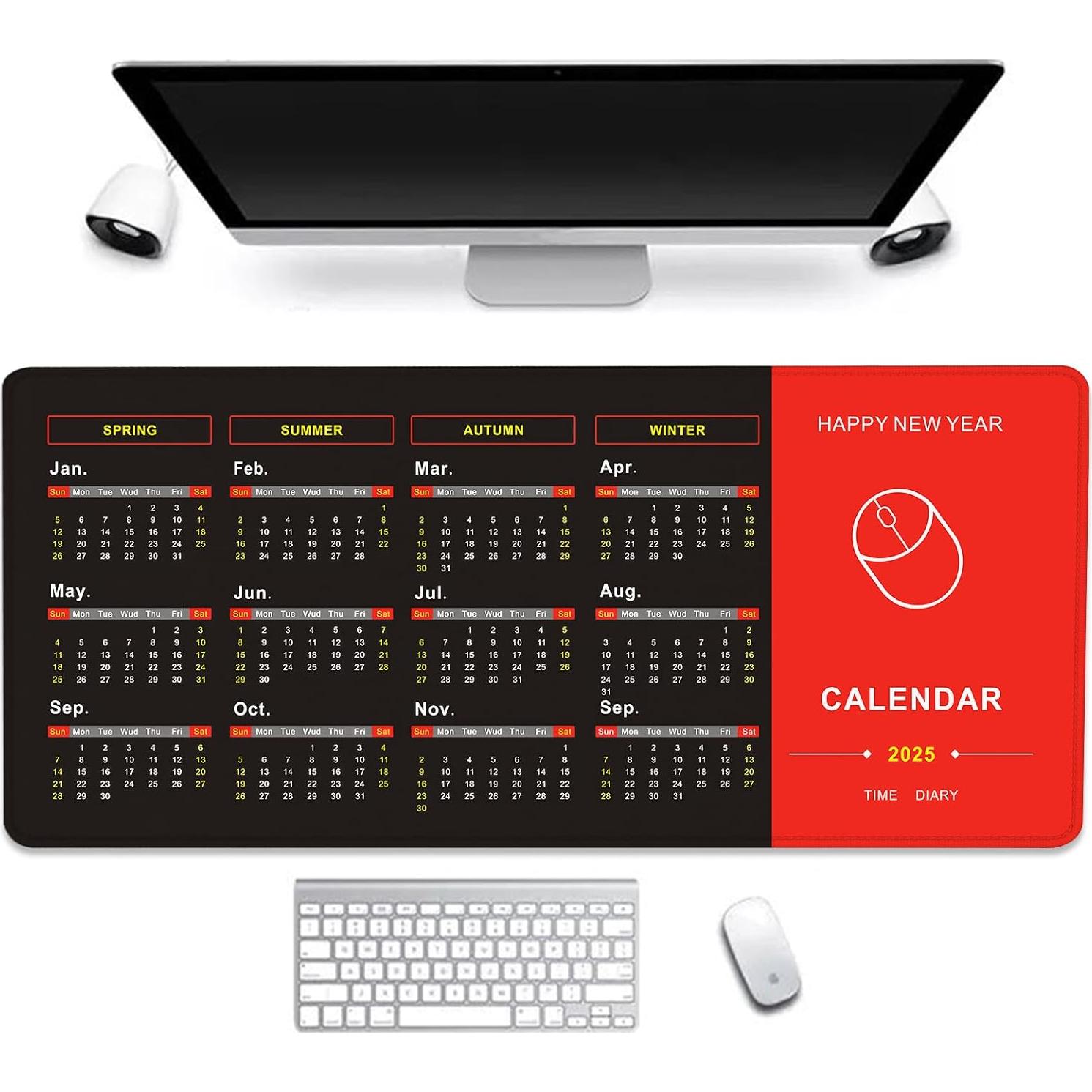 Mouse Pad Calendario 2025 znHLMzn 700x300 mm Antideslizante