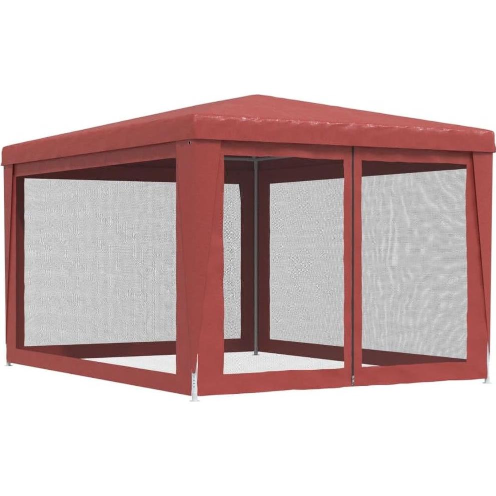 Carpa de Fiesta Rojo 3.0x4.0m EVERSTRO con 4 Paredes Malla