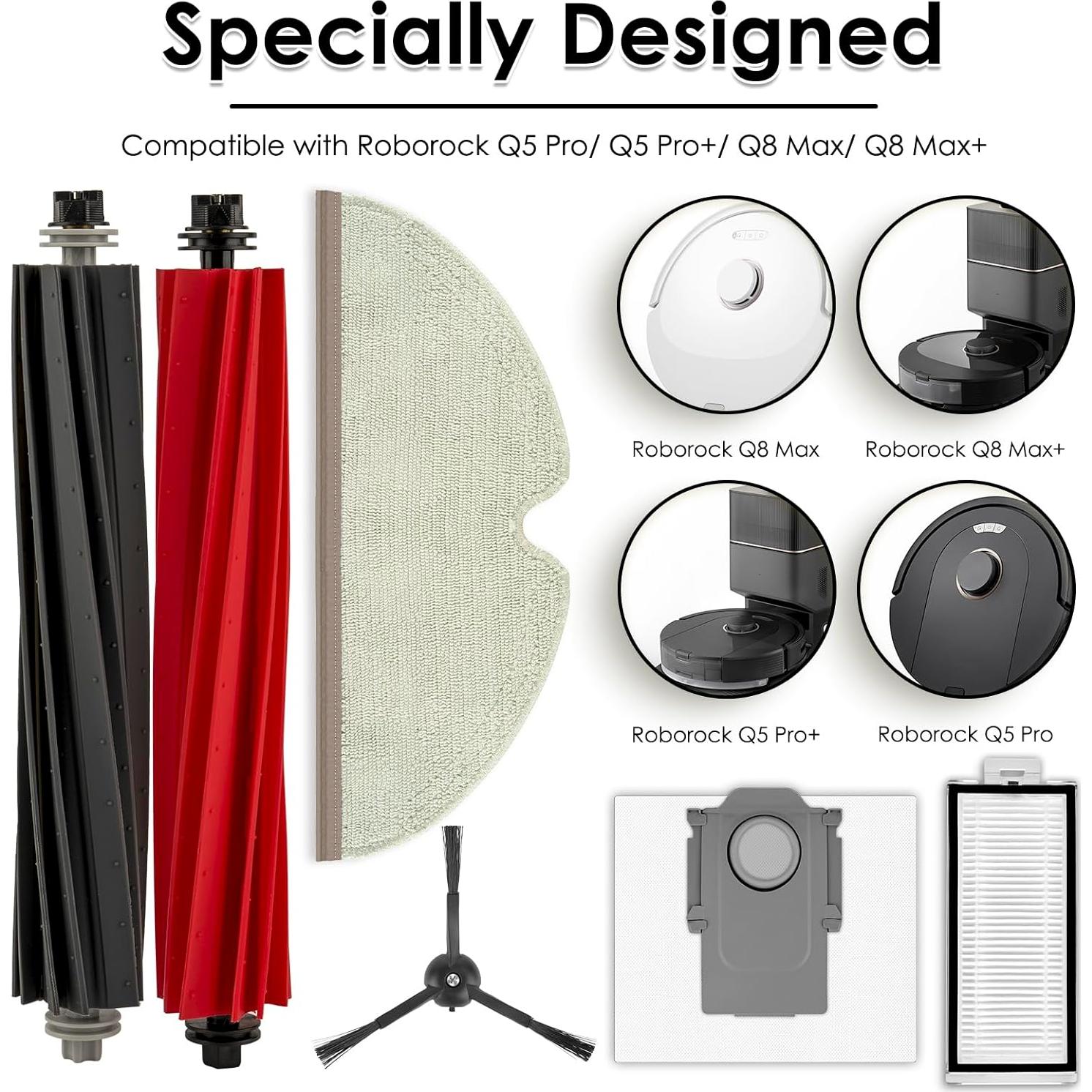 Kit de Accesorios 10 Piezas para Roborock Q5 Pro y Q8 Max