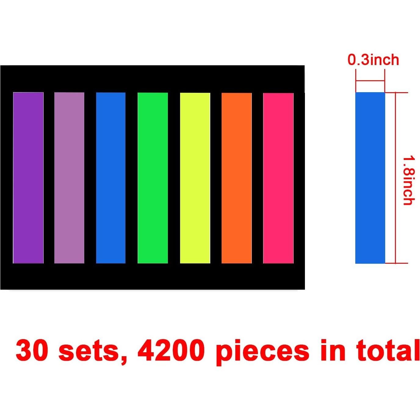Marcadores de Página Adhesivos SIQUK 4200 Piezas 7 Colores
