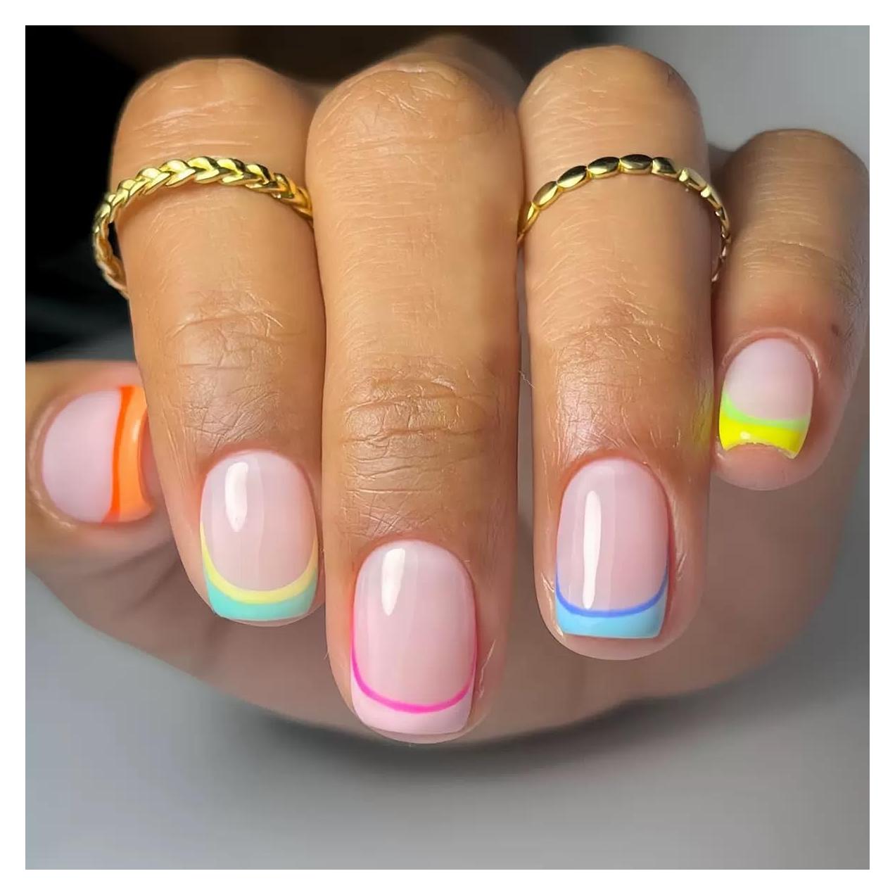 Uñas Postizas Cuadradas Acrílicas SPNBCQ 24 Pcs Coloridas