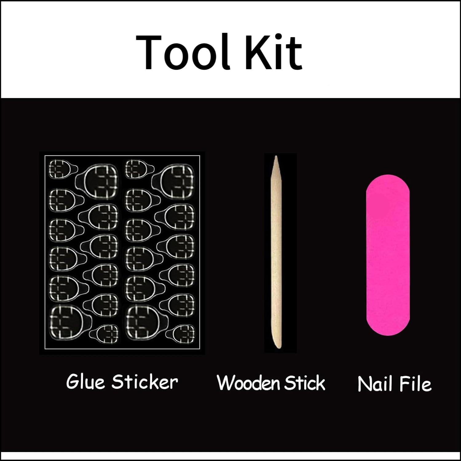 Uñas Postizas Cuadradas Acrílicas SPNBCQ 24 Pcs Coloridas