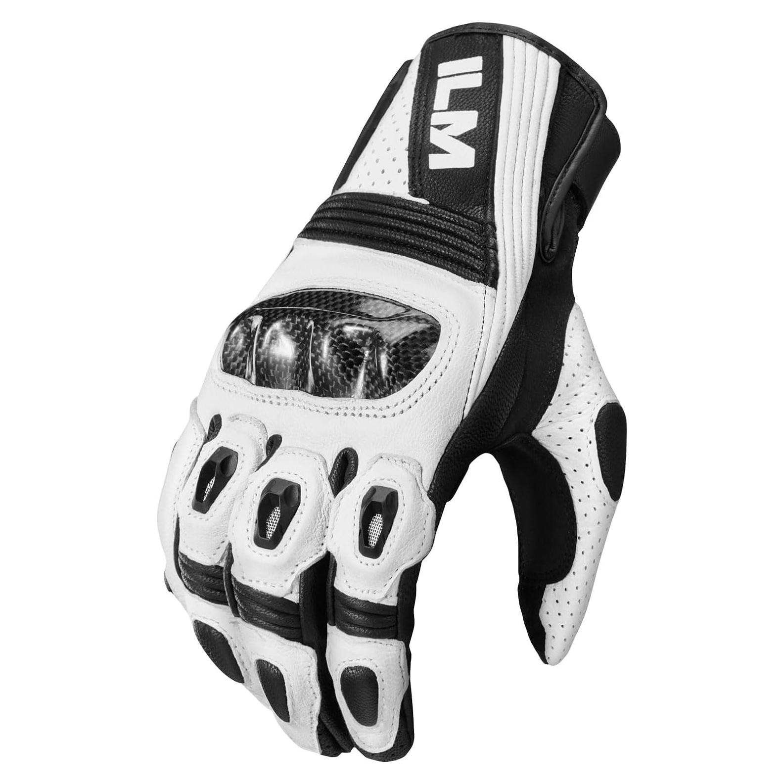Guantes de Cuero ILM GL4 para Motociclistas Táctiles L