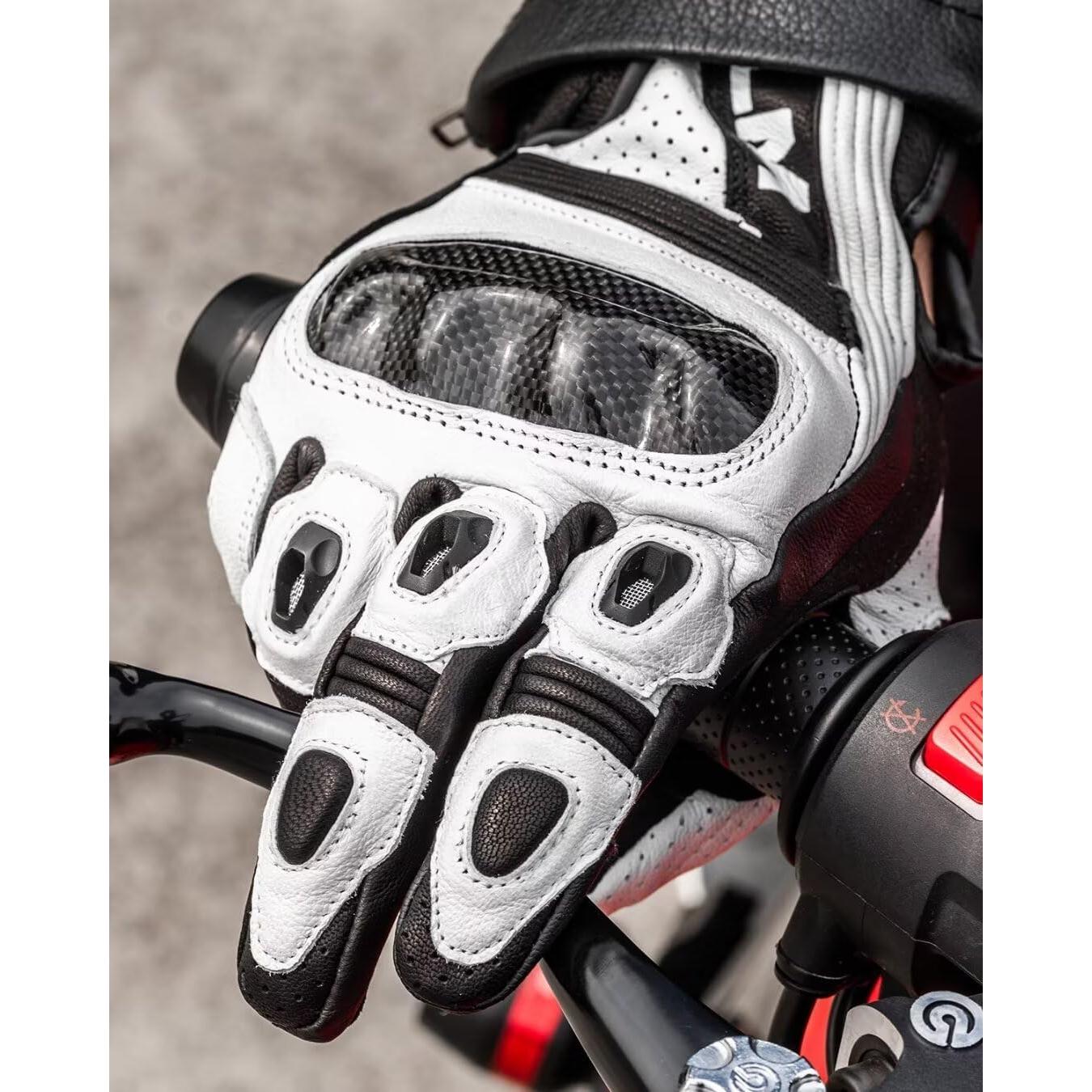 Guantes de Cuero ILM GL4 para Motociclistas Táctiles L