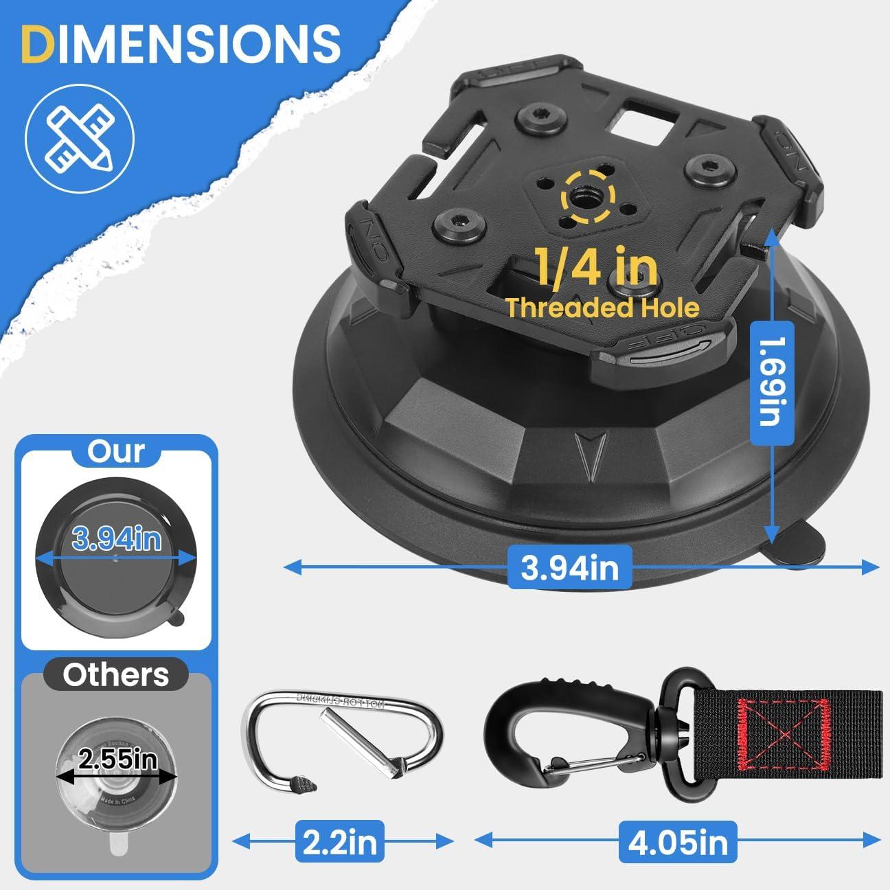 Ganchos de Ventosa HLOGREE 4PCS Alta Resistencia 20kg
