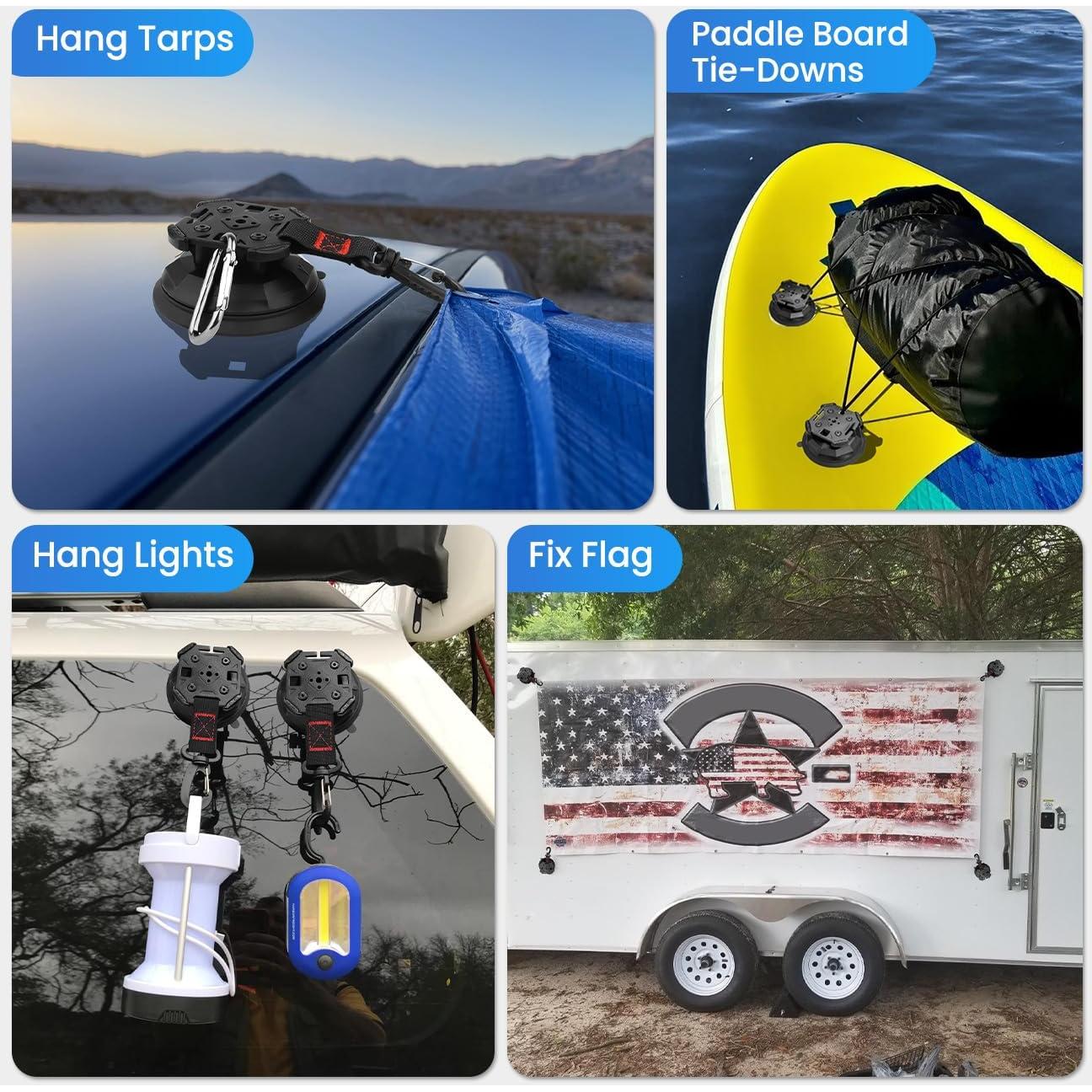 Ganchos de Ventosa HLOGREE 4PCS Alta Resistencia 20kg