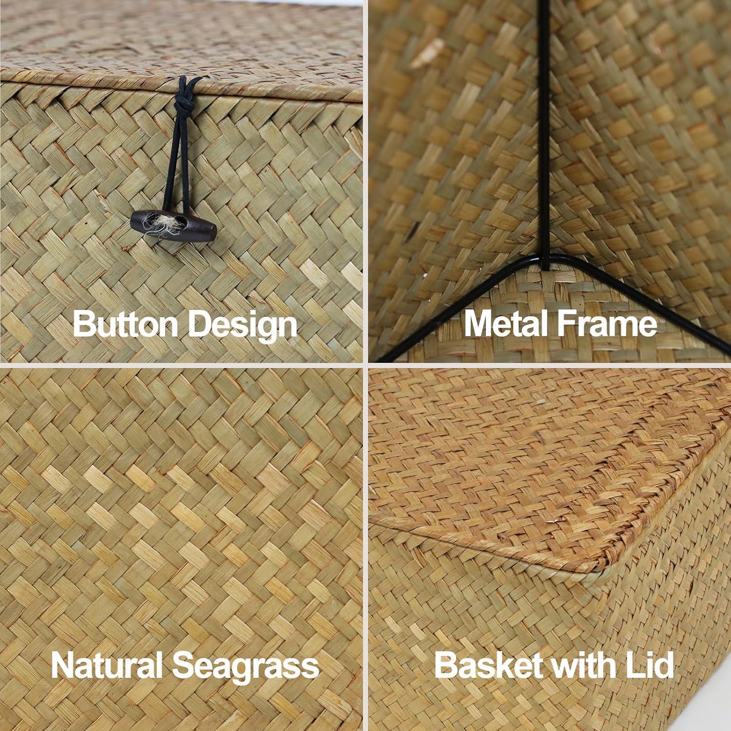 Cesta de Almacenamiento ORDELITE de Hierba Marina Natural 23x13x8.5cm