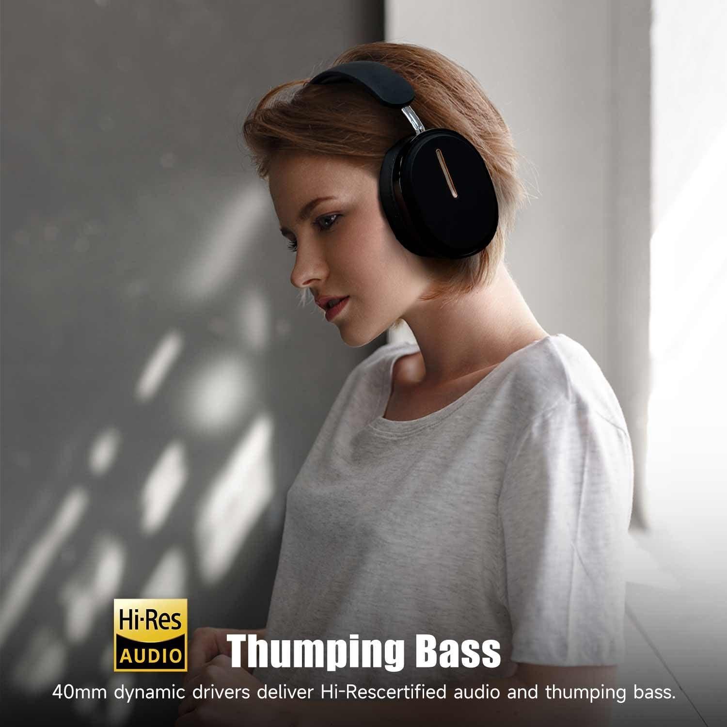 Auriculares Bluetooth KHOXRMW Inalámbricos 40mm con Micrófono