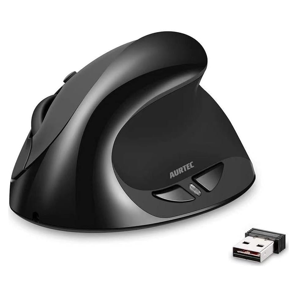 Ratón Vertical Ergonómico AURTEC S8 Inalámbrico Recargable 6 Botones 3 DPI