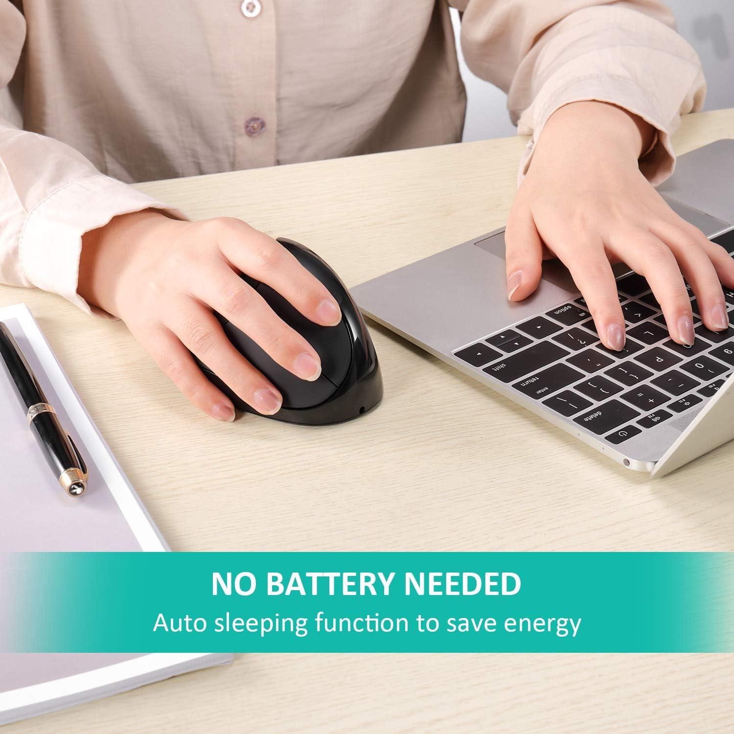 Ratón Vertical Ergonómico AURTEC S8 Inalámbrico Recargable 6 Botones 3 DPI