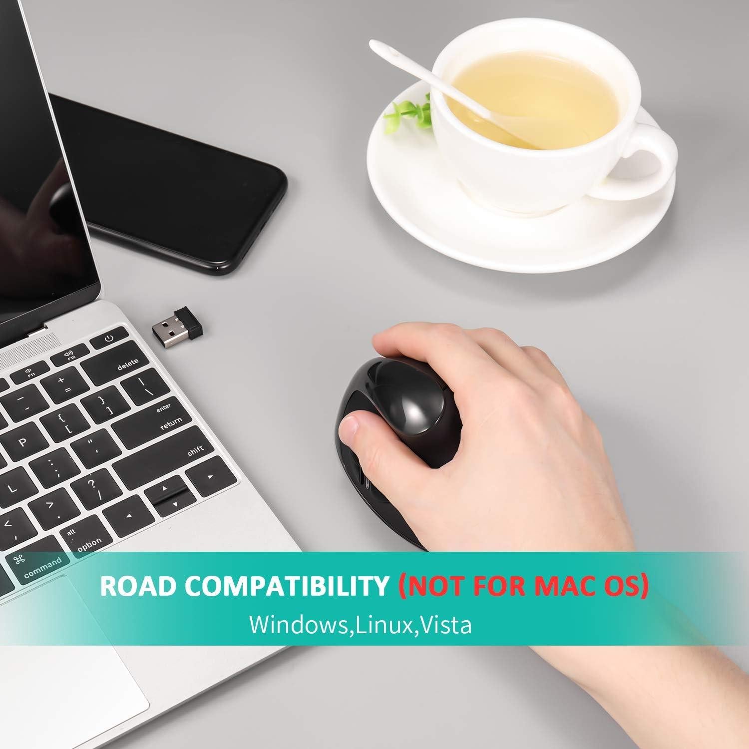 Ratón Vertical Ergonómico AURTEC S8 Inalámbrico Recargable 6 Botones 3 DPI