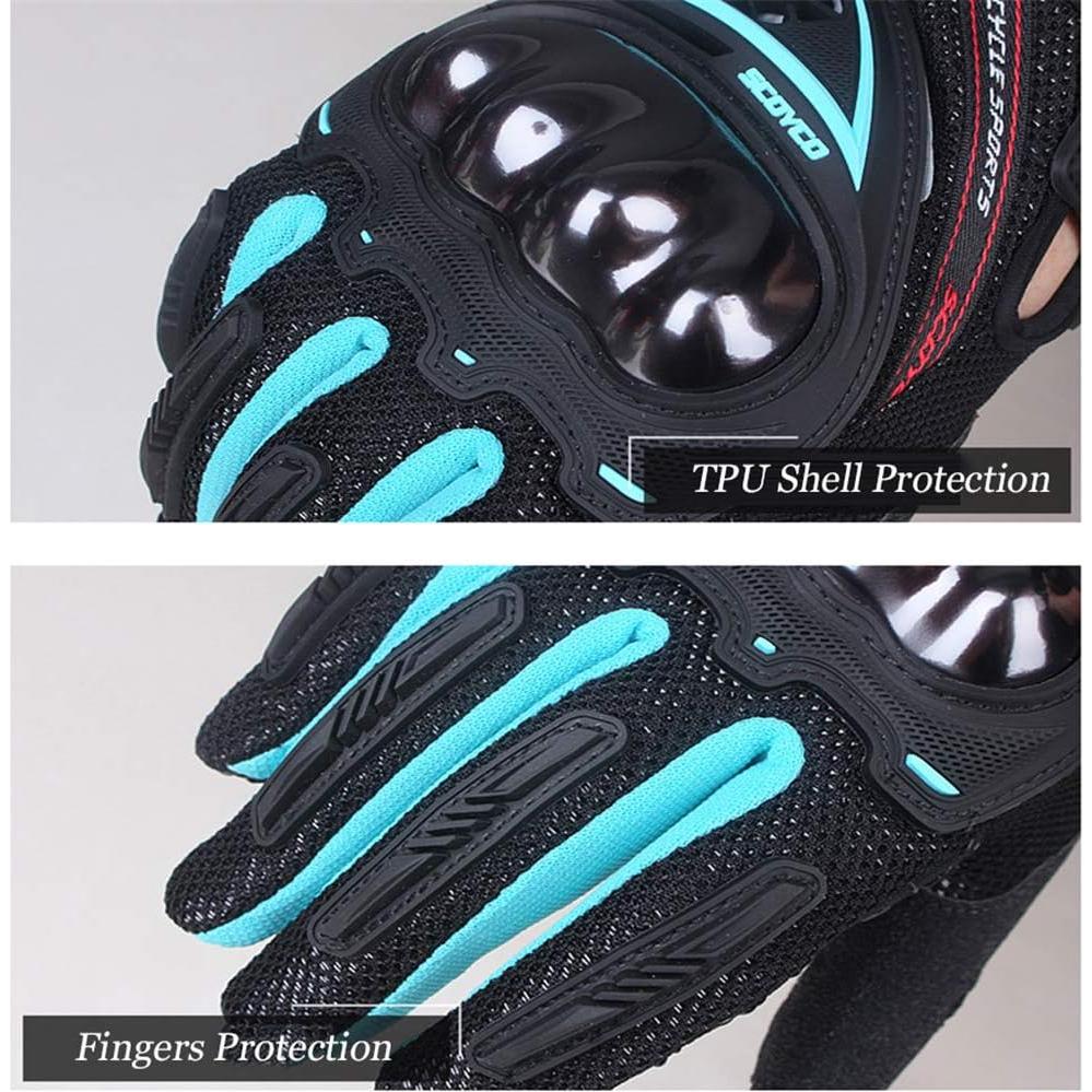 Guantes de Motocicleta Scoyco MC44W Rosa y Azul para Mujer