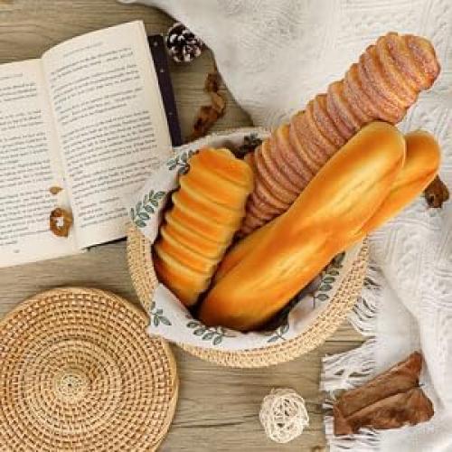 Cesta Redonda de Ratán LAVNTM con Tapa 22 cm para Almacenamiento