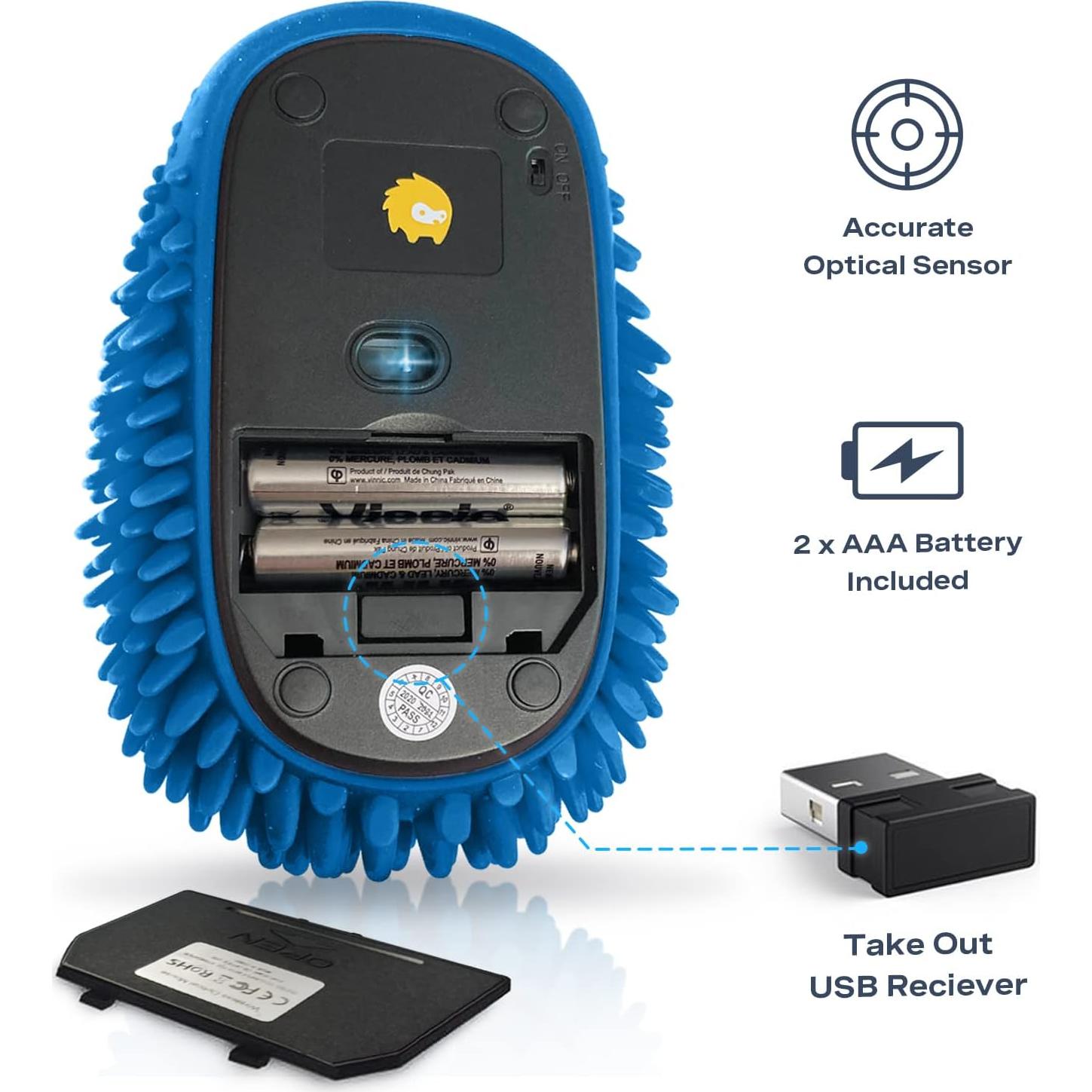 Ratón Inalámbrico HedgeHog Health Hoglet Azul - Juguete Funcional