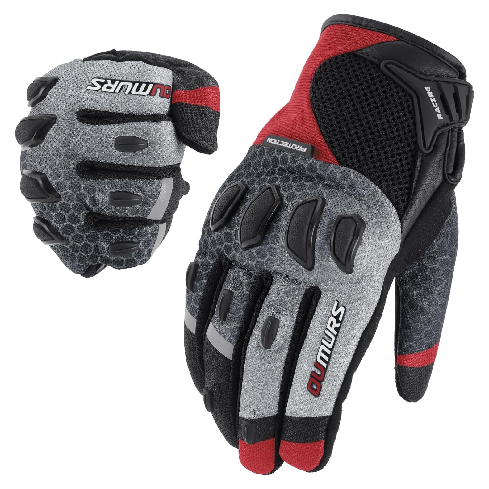 Guantes de Motocicleta OUMURS D003TY05911MC Táctiles Azul