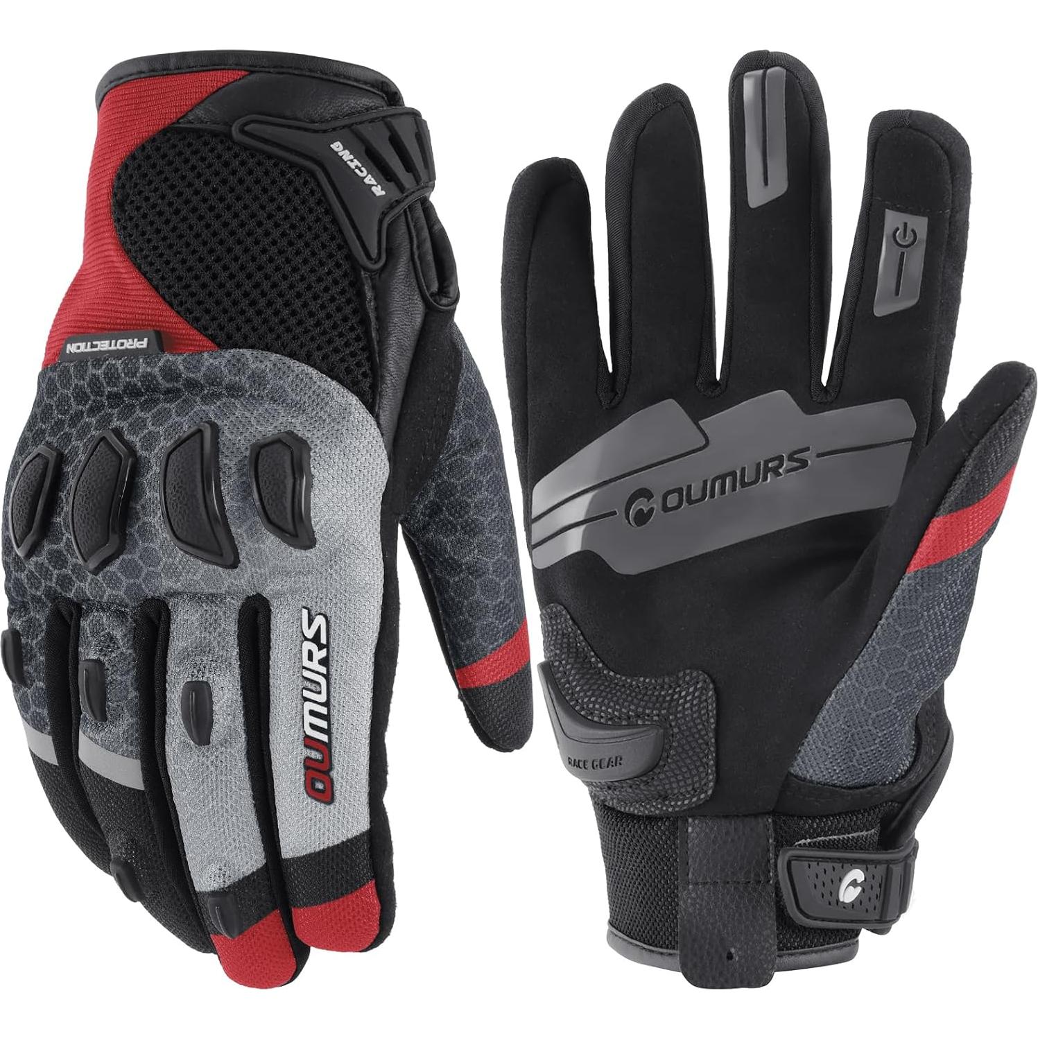 Guantes de Motocicleta OUMURS D003TY05911MC Táctiles Azul