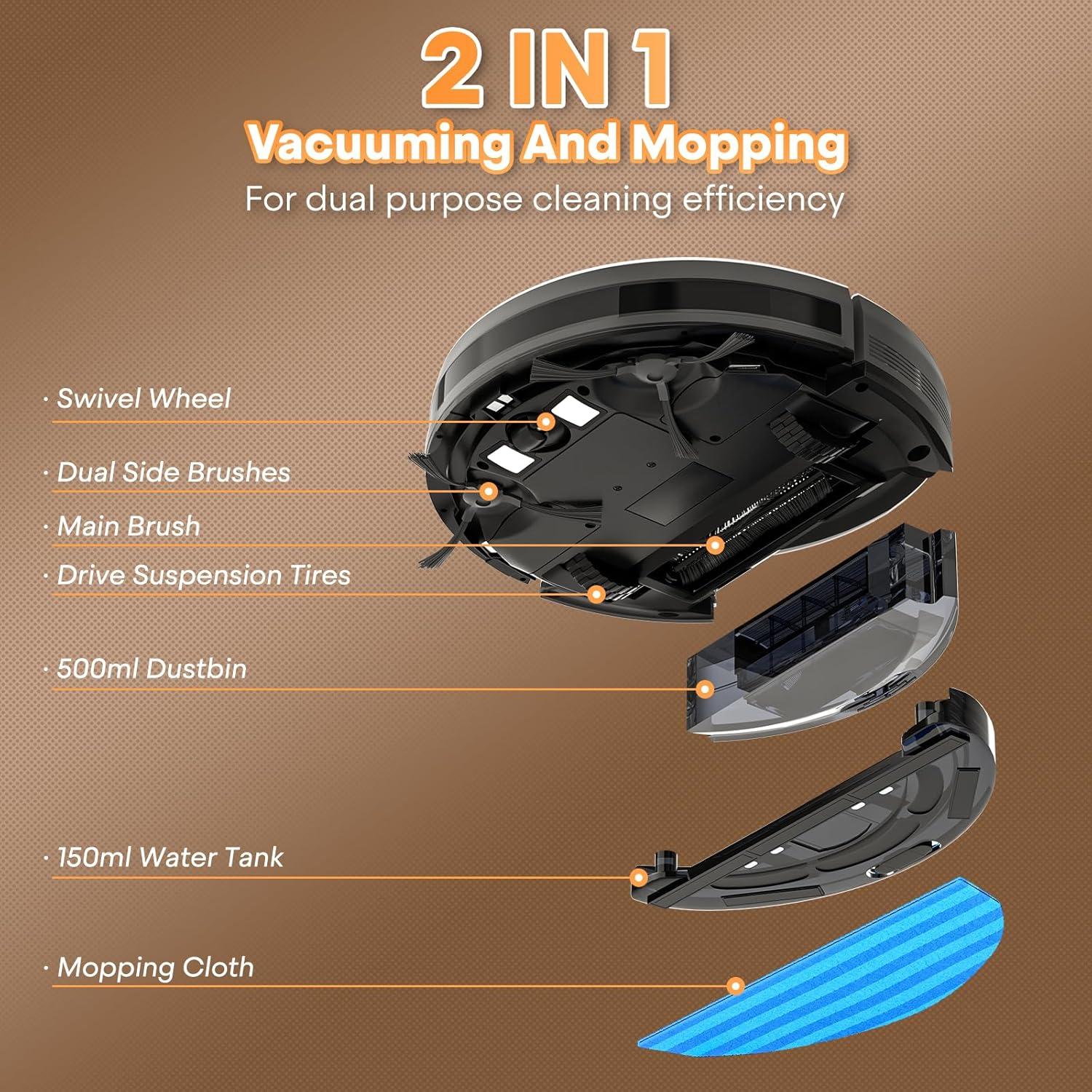 Aspiradora Robot SFIHOME SFA03-RV00118WBK 500ml HEPA Control Remoto