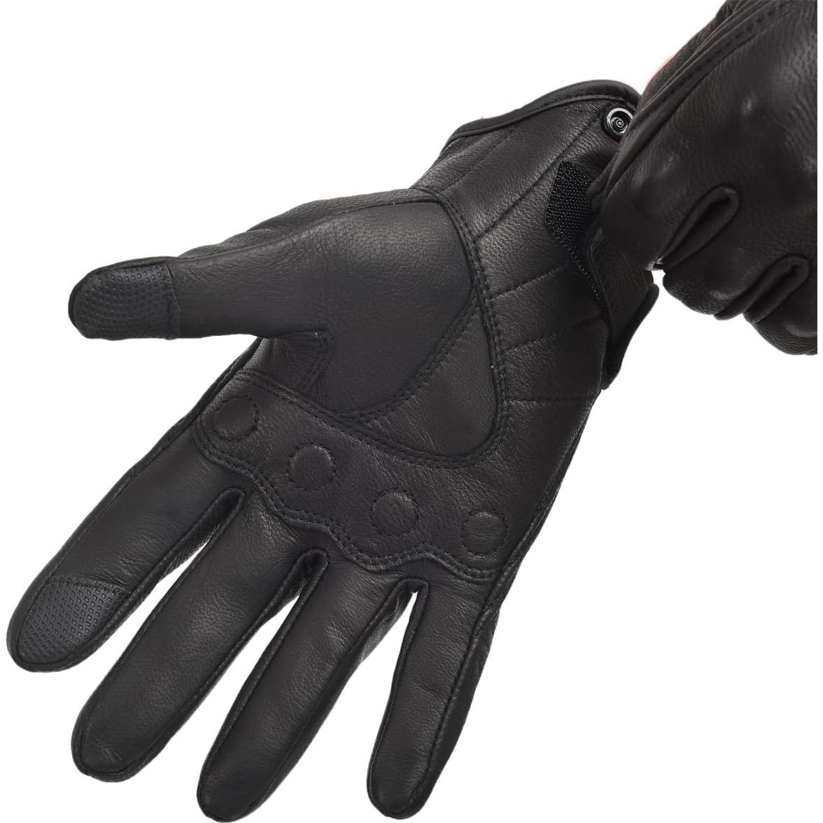 Guantes de Motocicleta Sibewora BDKGLOVE Cuero Negro Talla 3XL