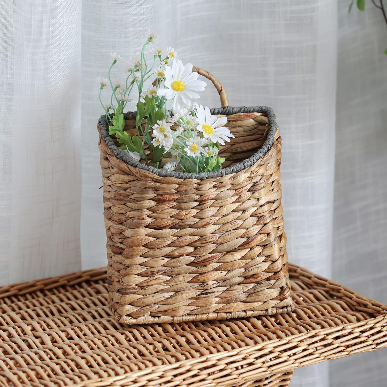 Cesta Colgante Tejida GYASVWU 22x12x29cm Decorativa