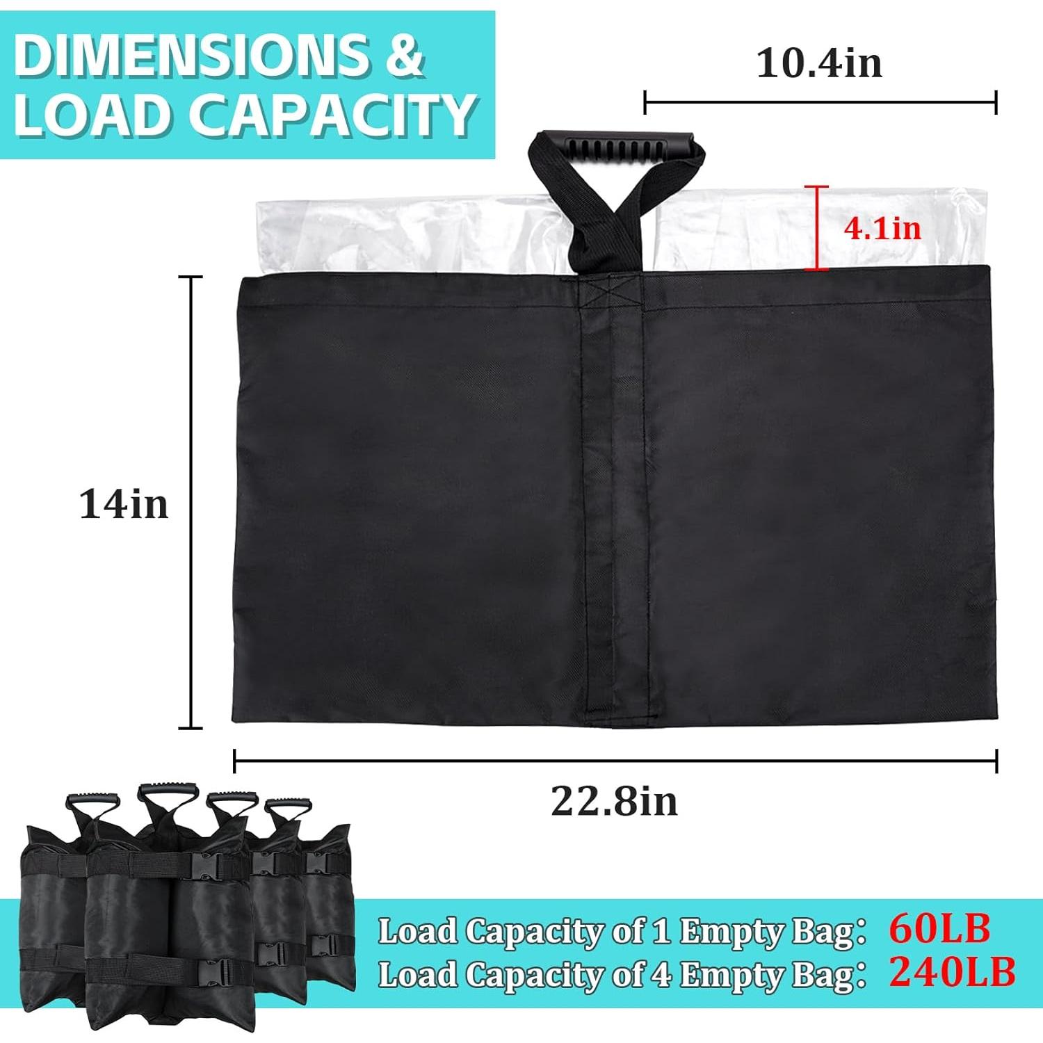 Bolsas de Arena Esmorah 4-Pack 240LB para Carpa y Gazebo