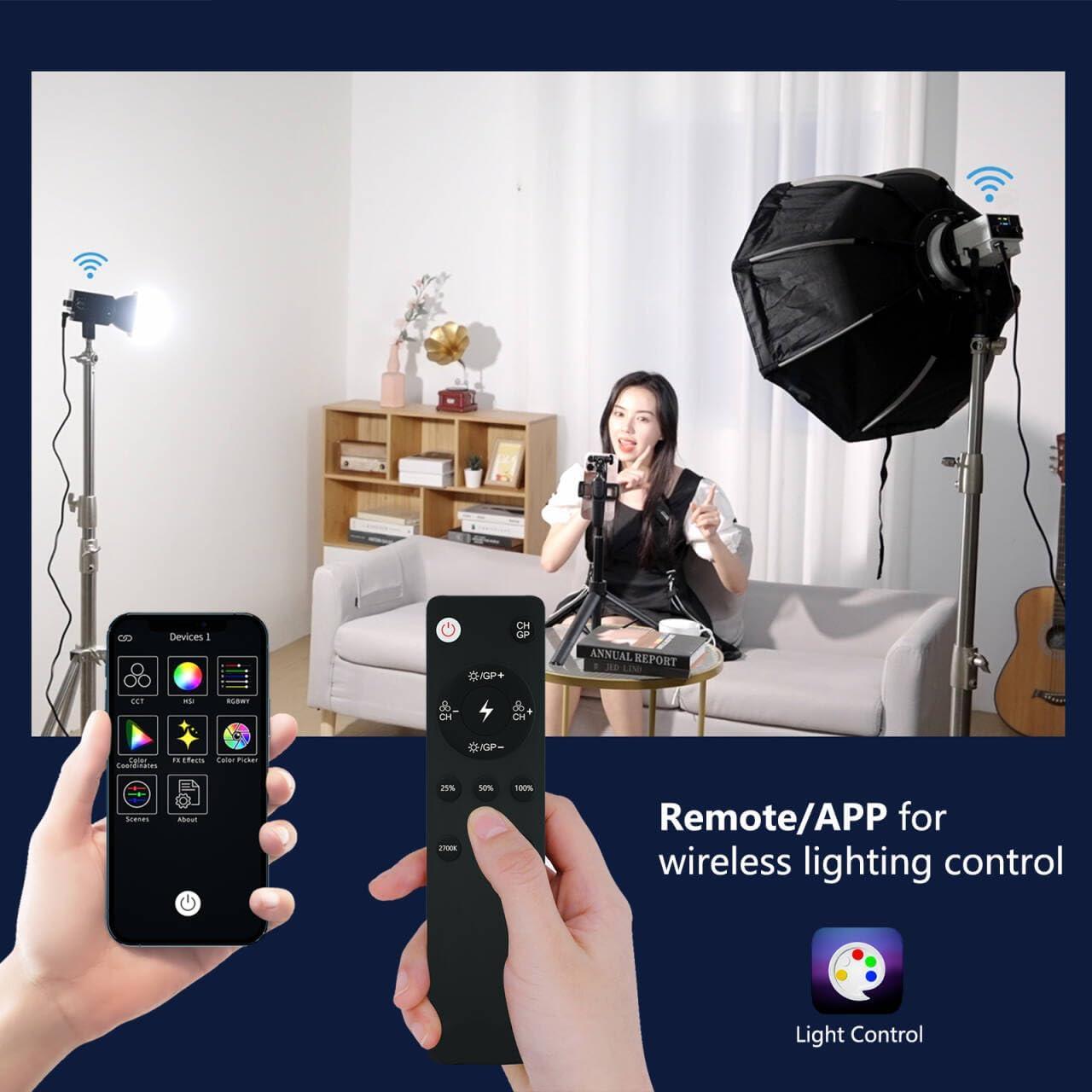 Luz LED de Video Portátil Bi-Color 60W PIXEL LD-C60