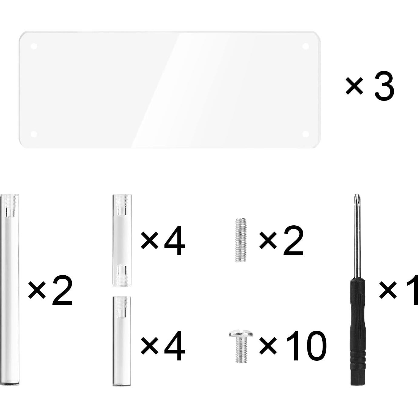 Soporte Acrílico UQW para Exhibición 3 Niveles 20x8cm