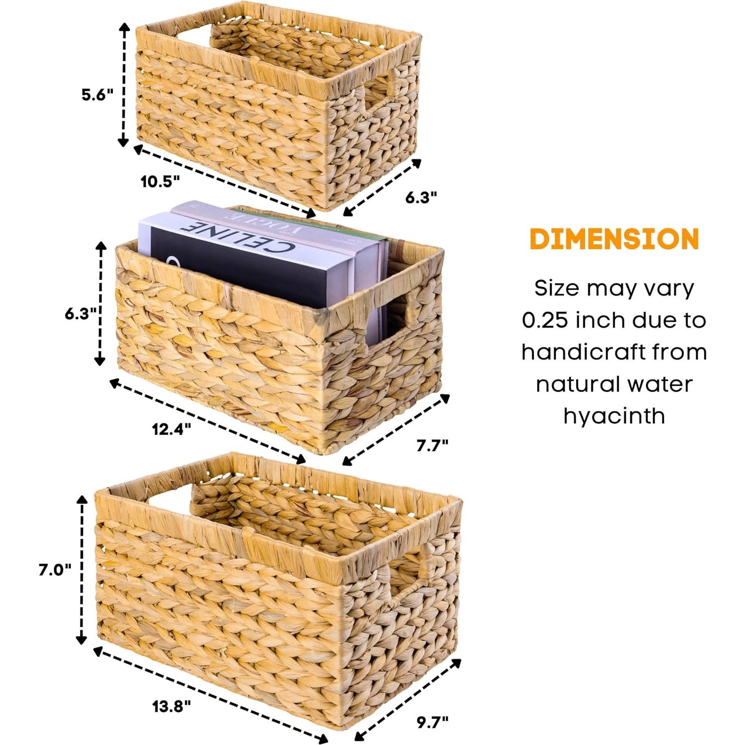Juego de 6 Cestas de Almacenamiento M4DECOR de Jacinto de Agua