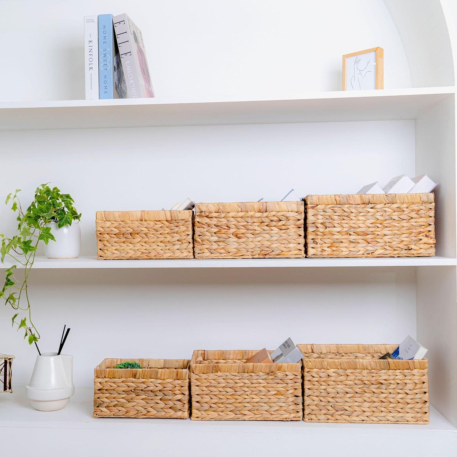 Juego de 6 Cestas de Almacenamiento M4DECOR de Jacinto de Agua