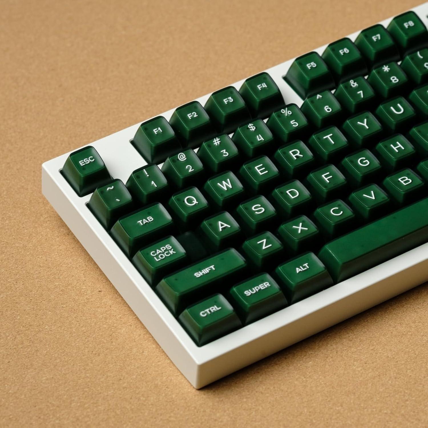 Conjunto de Teclas Mecánicas REDQIN 142 PBT RSA Verde Esmeralda