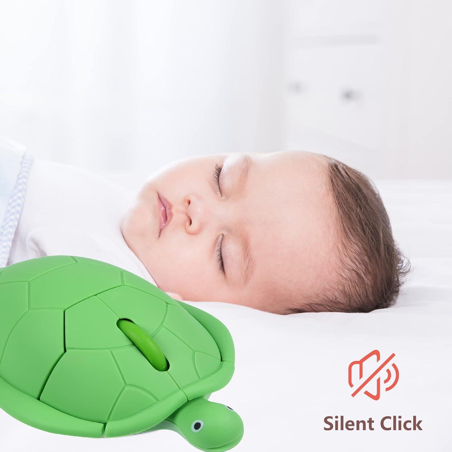 Ratón Inalámbrico Tortuga Dpisuuk Verde 1200DPI Clic Silencioso